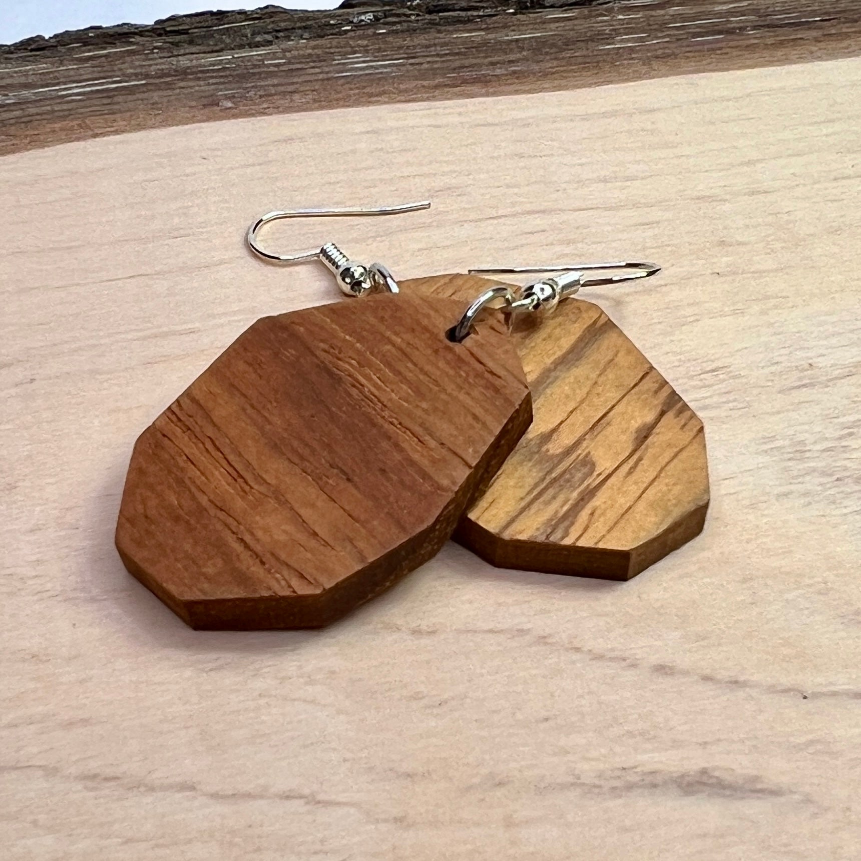 Wooden Earrings - Beautiful Handmade Unique One of a Kind Earrings