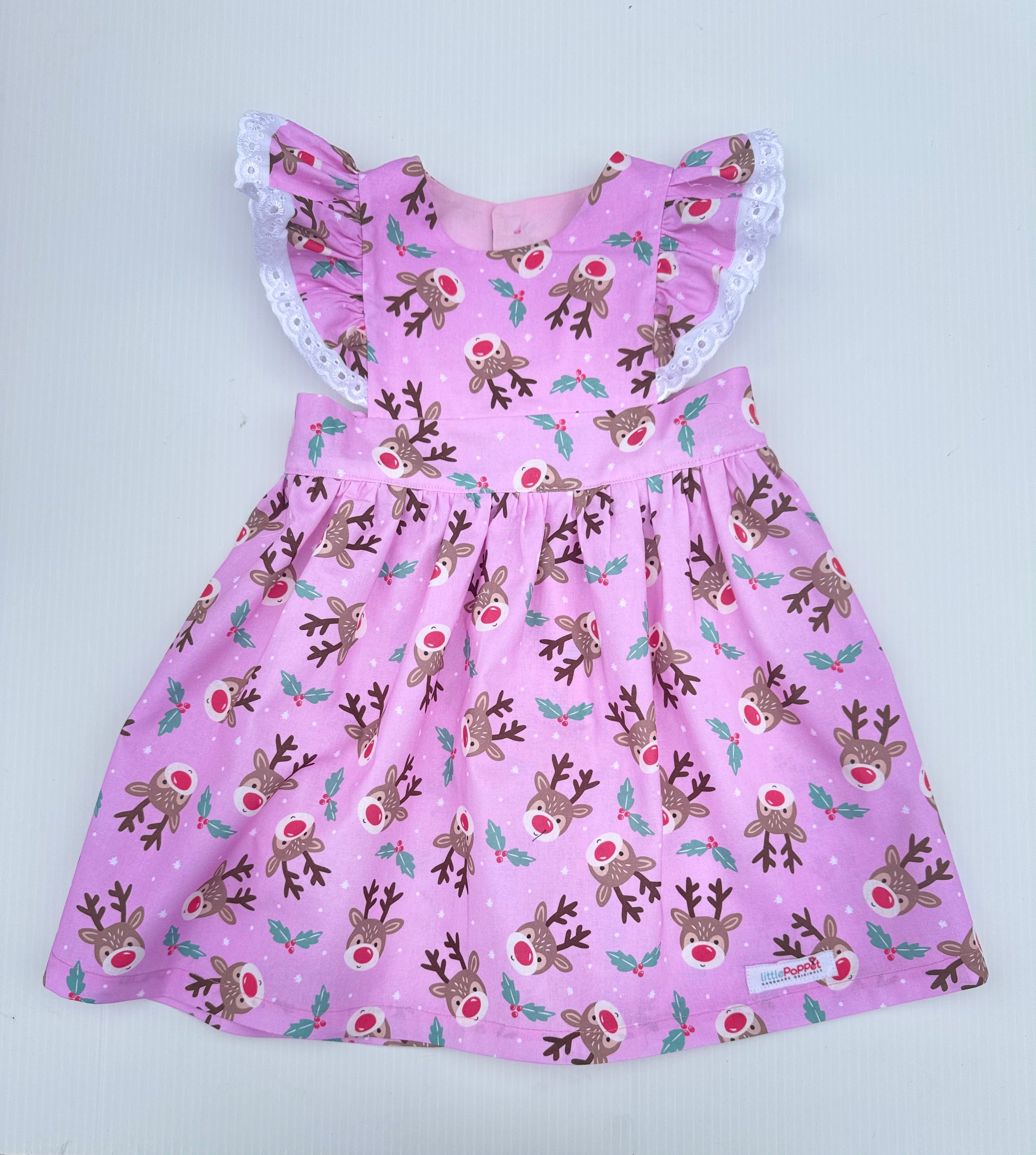 Christmas Reindeer Dress with Ruffles