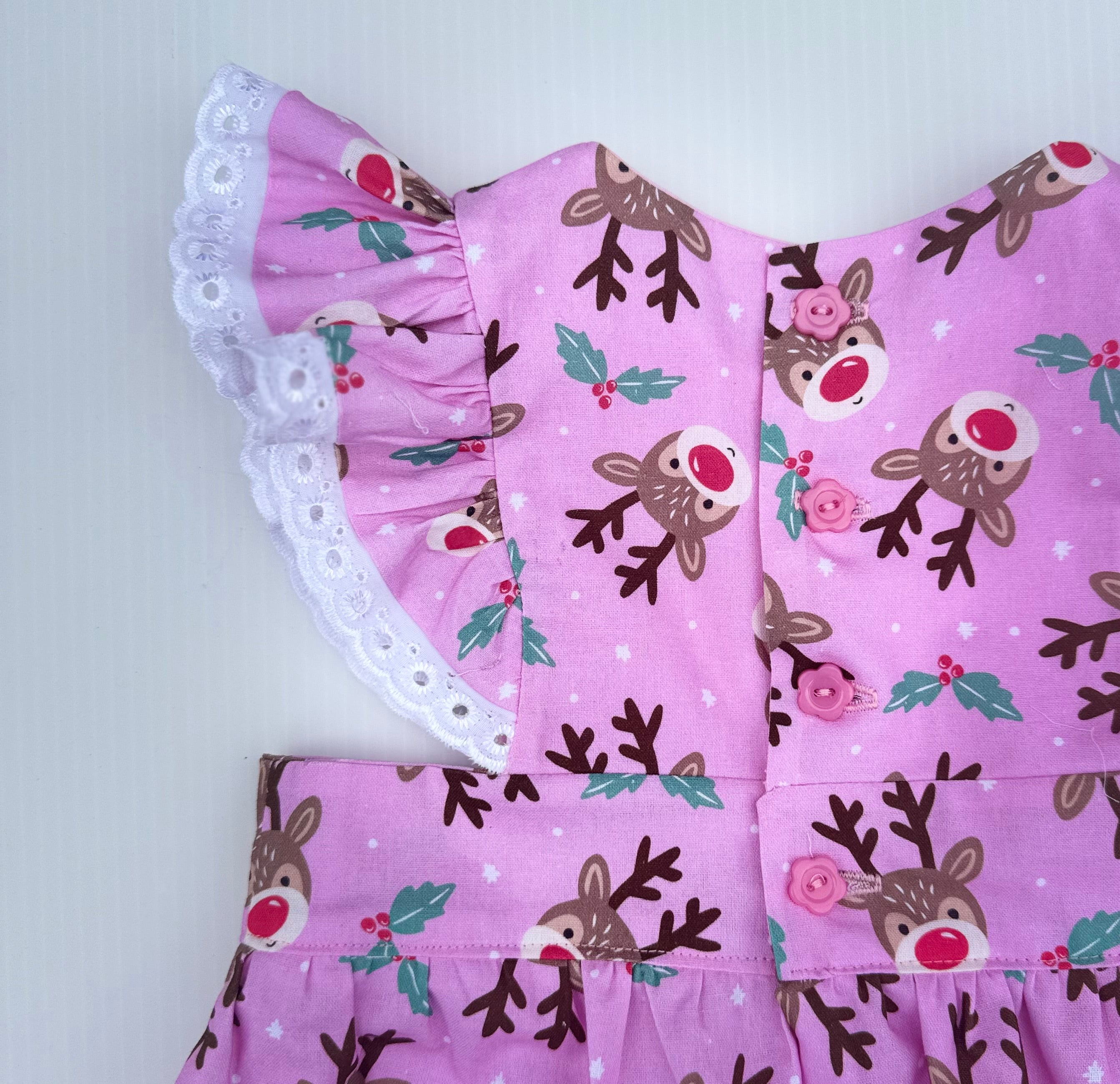 Christmas Reindeer Dress with Ruffles