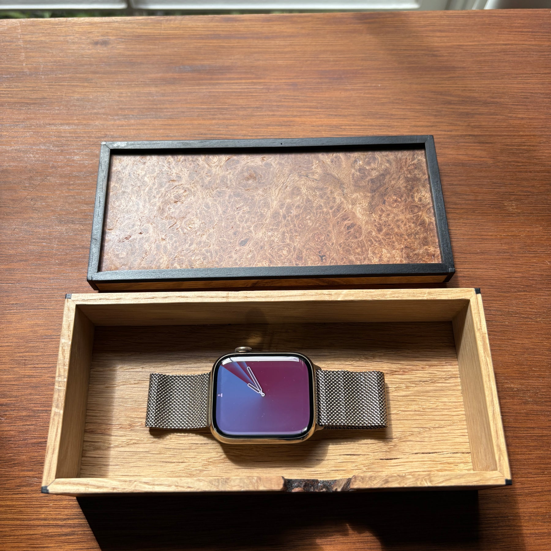 Oak Burl Box with Ebony Features