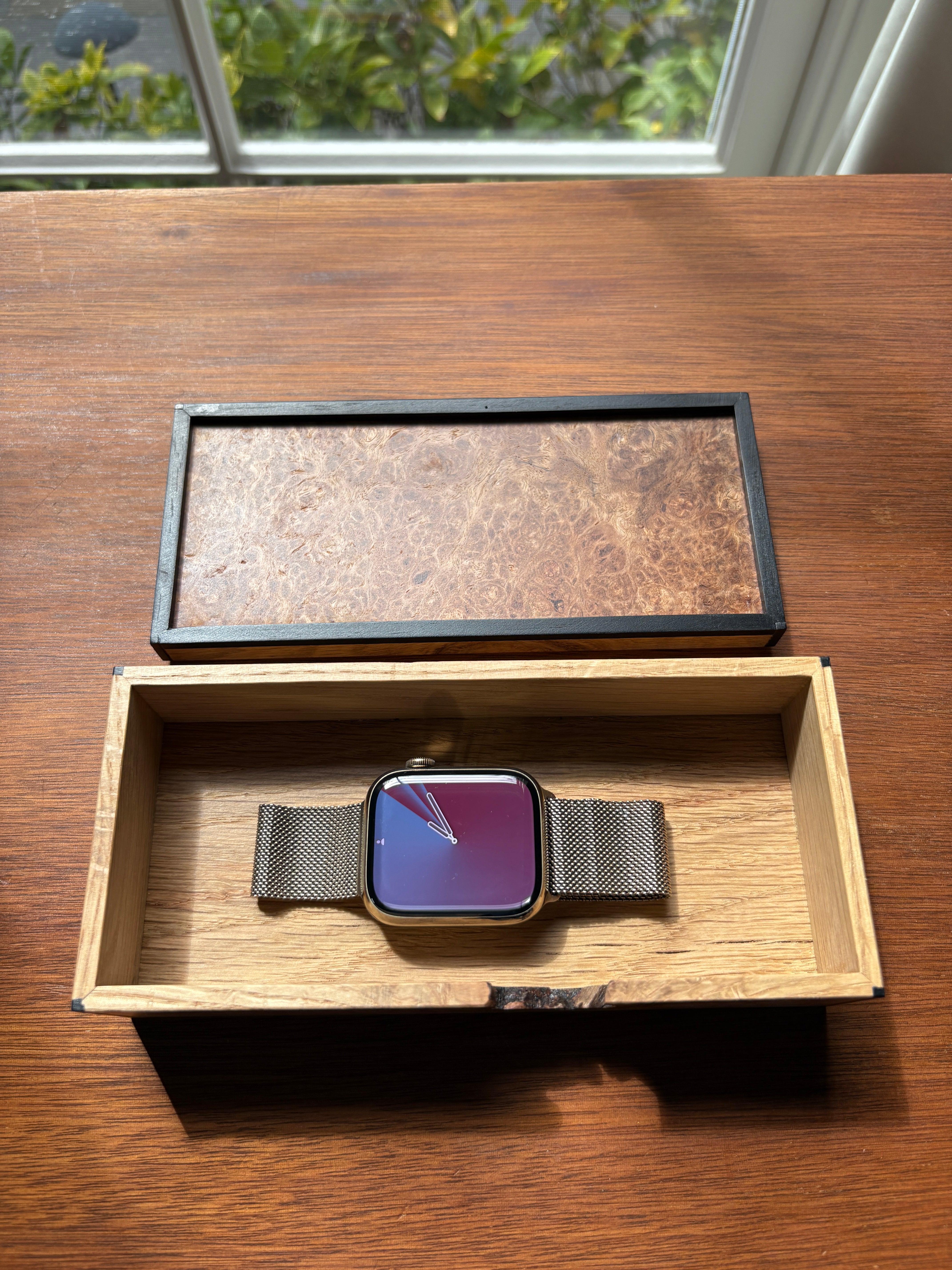 Oak Burl Box with Ebony Features