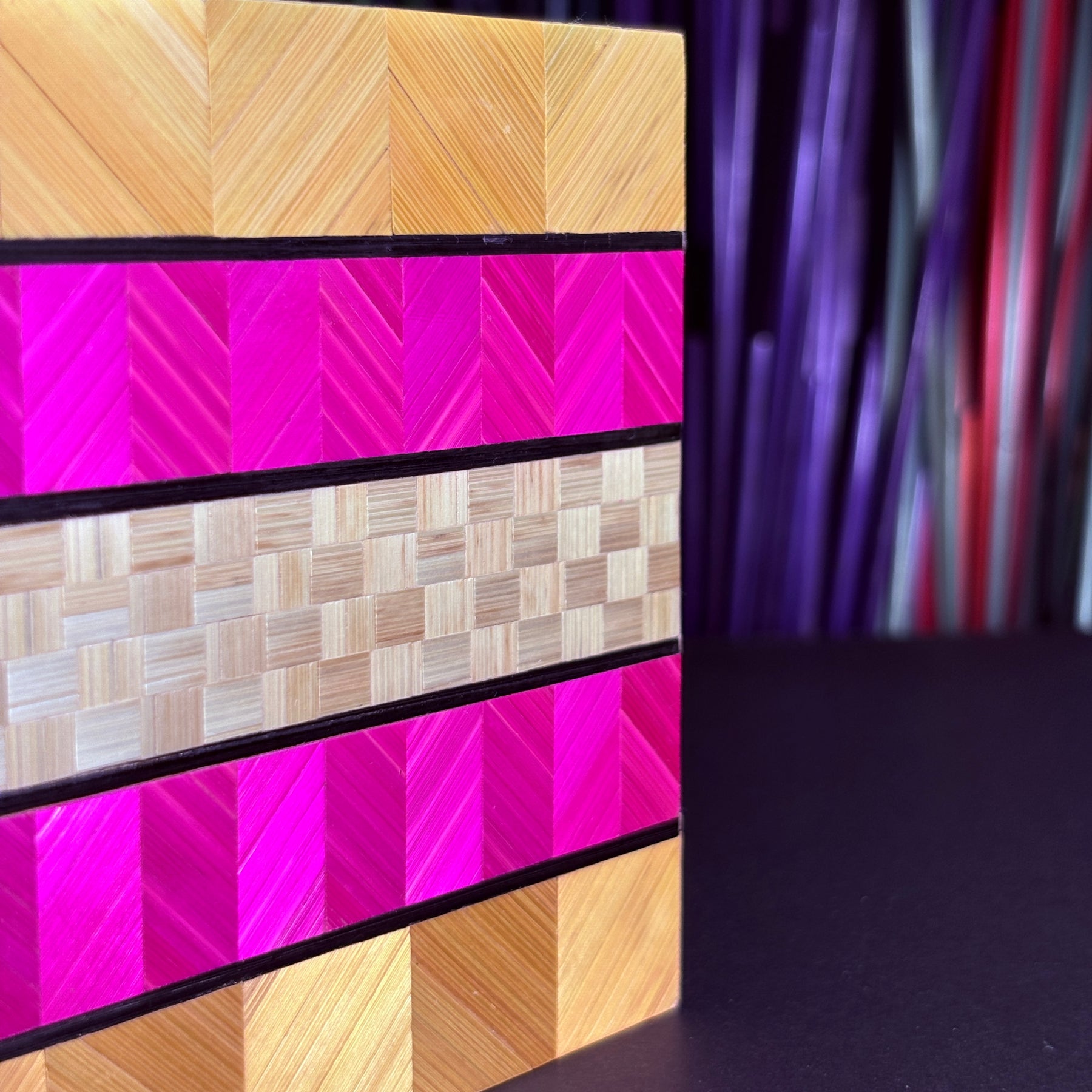 Straw Marquetry Cube - Licorice Allsort #3