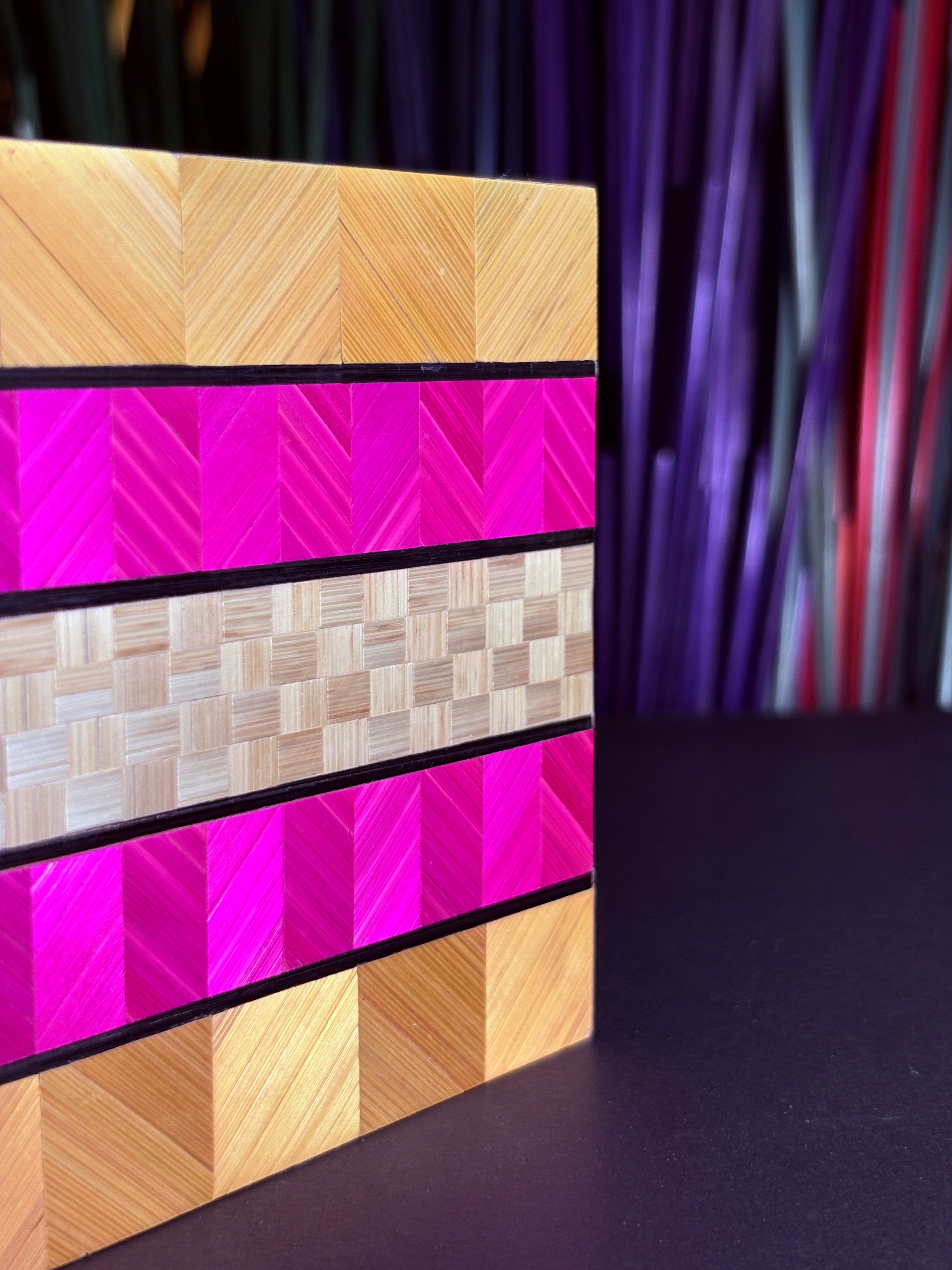 Straw Marquetry Cube - Licorice Allsort #3