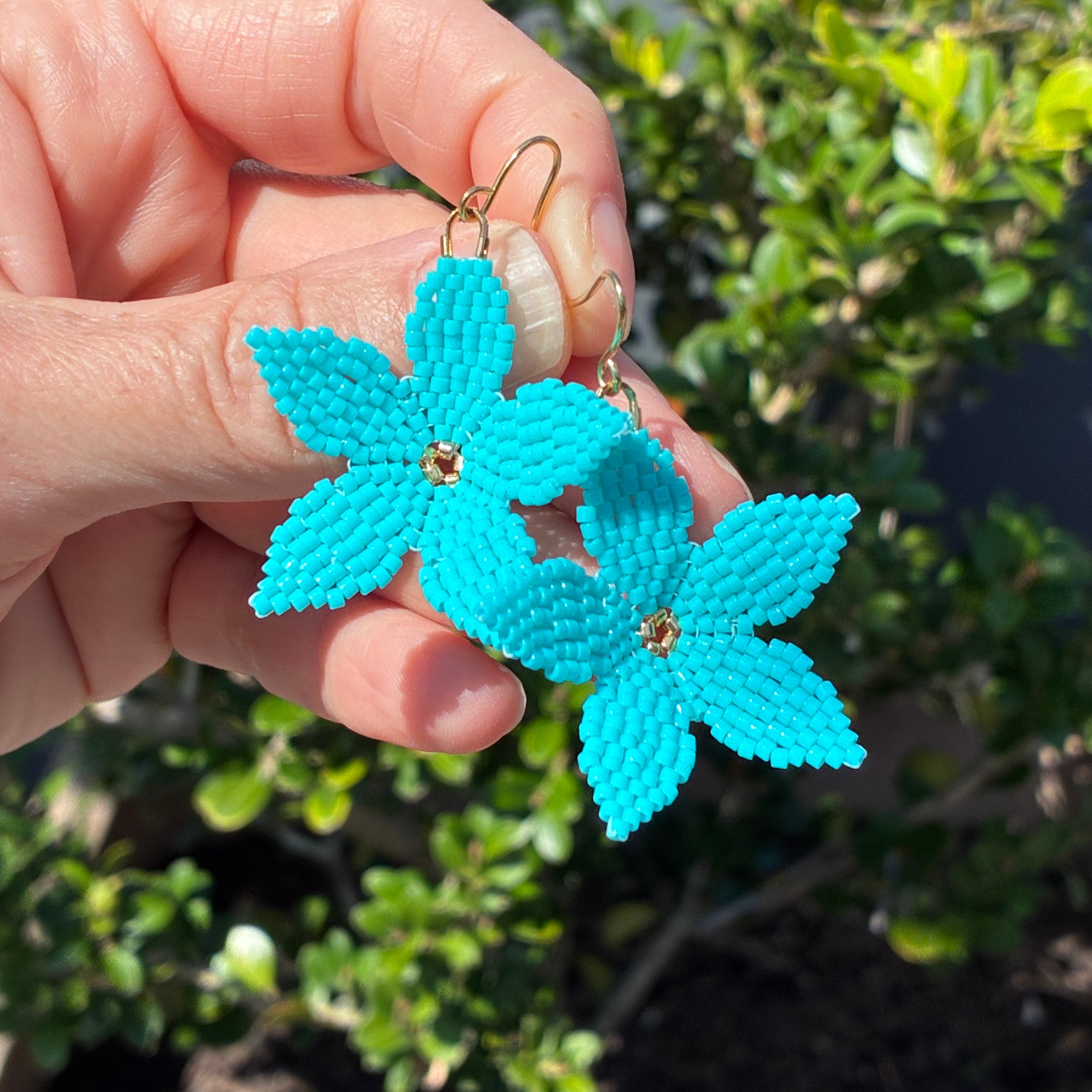 Seed Bead earrings - Turquoise Ixia