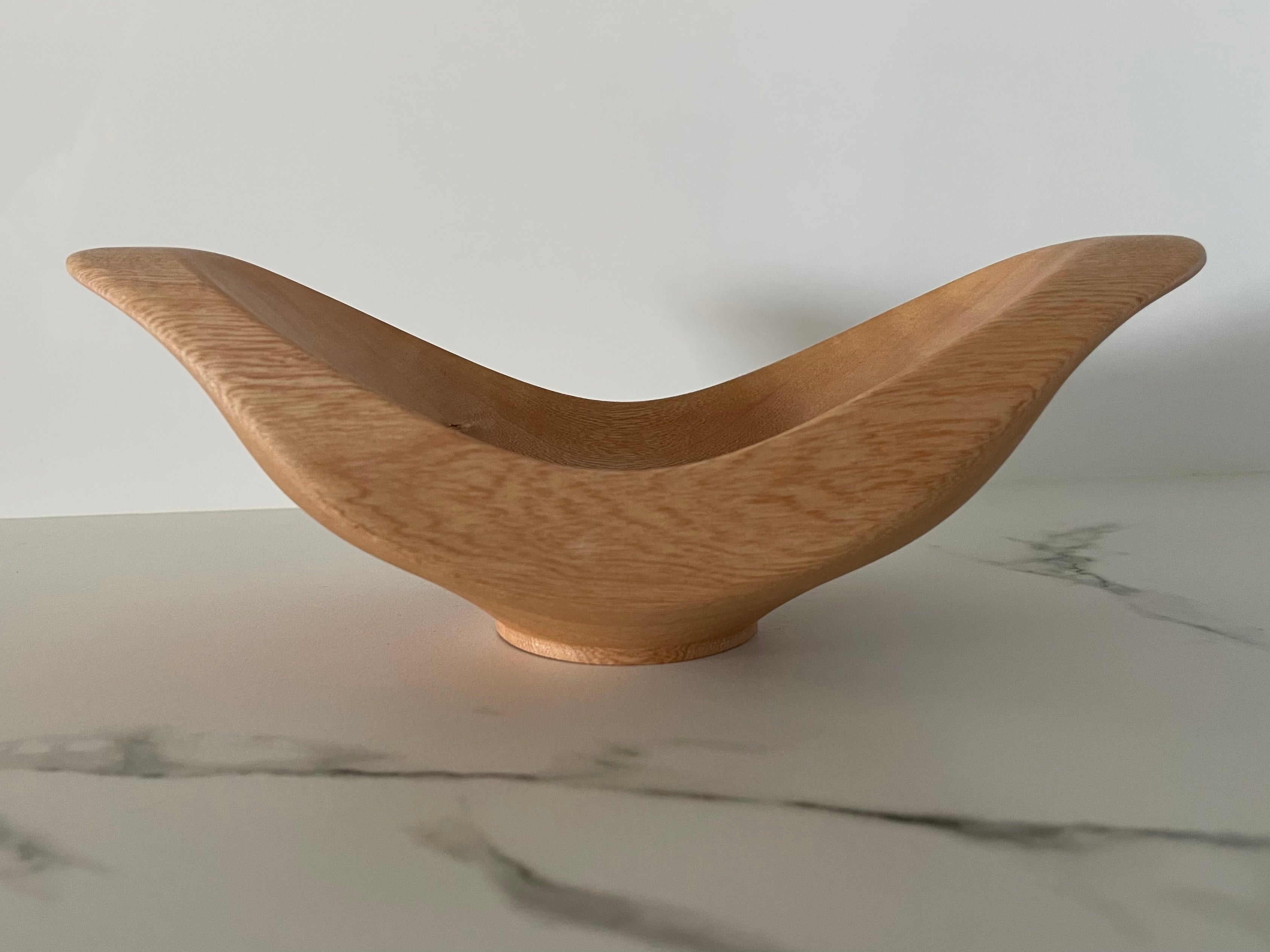 Wood turned Jacaranda Long Bowl | Handmade Bowl