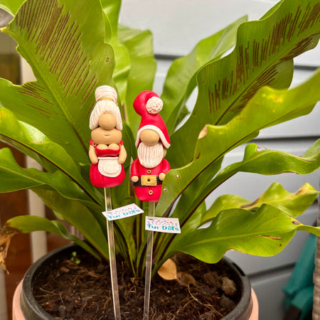 Christmas Tiny Gnomes - Santa and Mrs Claus | Polymer clay gnome