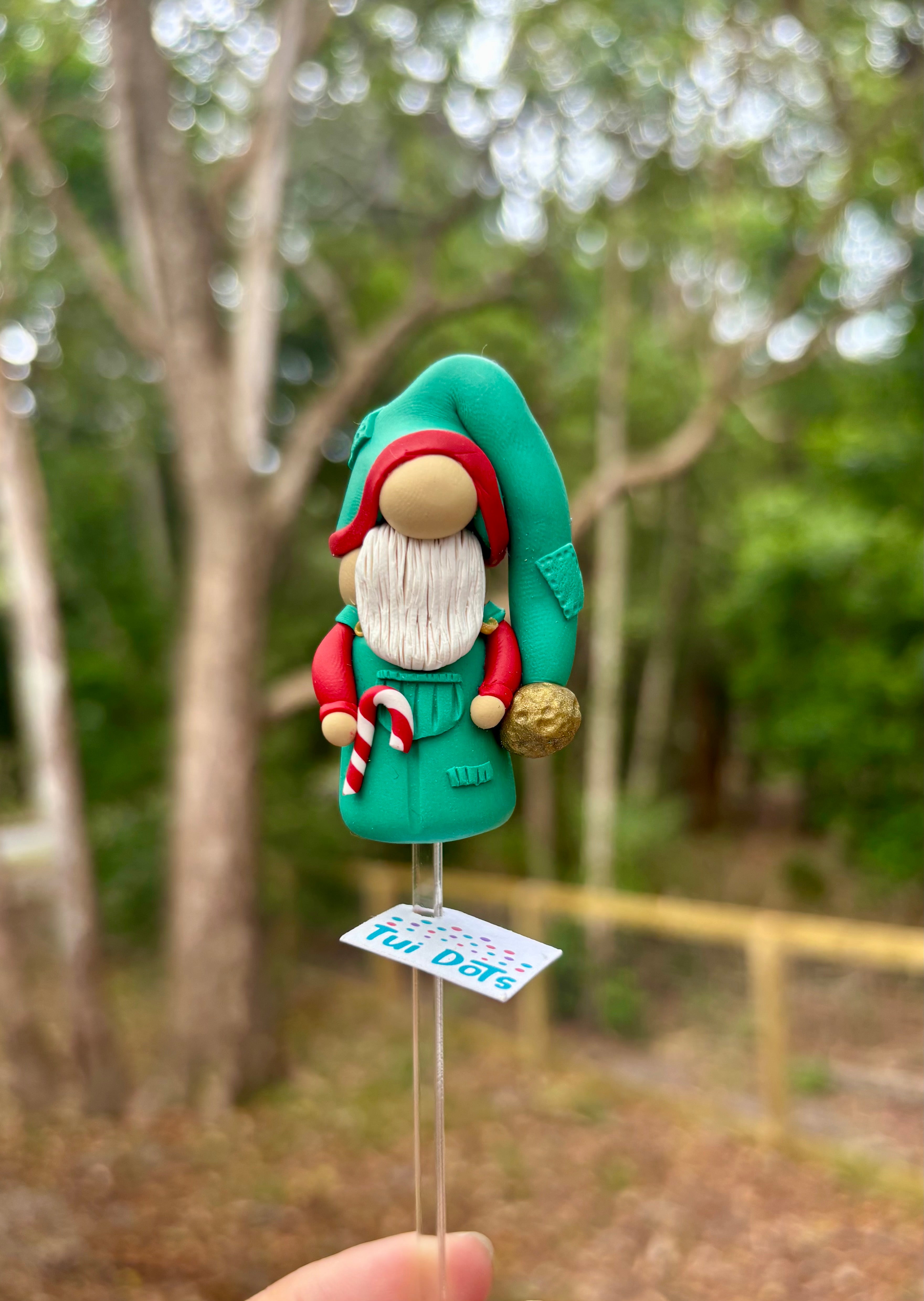 Christmas Tiny Gnome - Elf | Polymer clay gnome