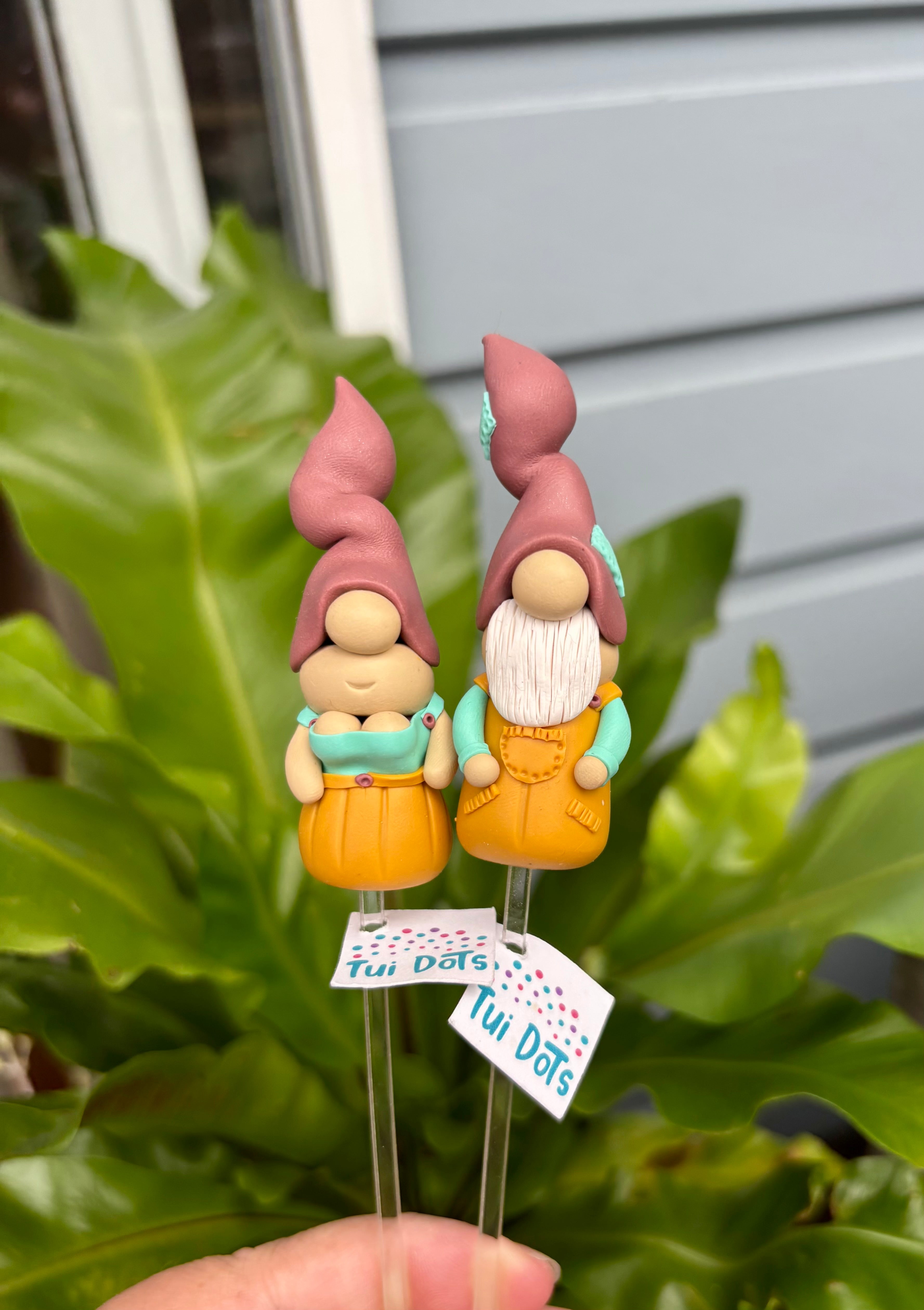 Tiny Gnome pair - Lucas & Lilah | Polymer clay gnomes