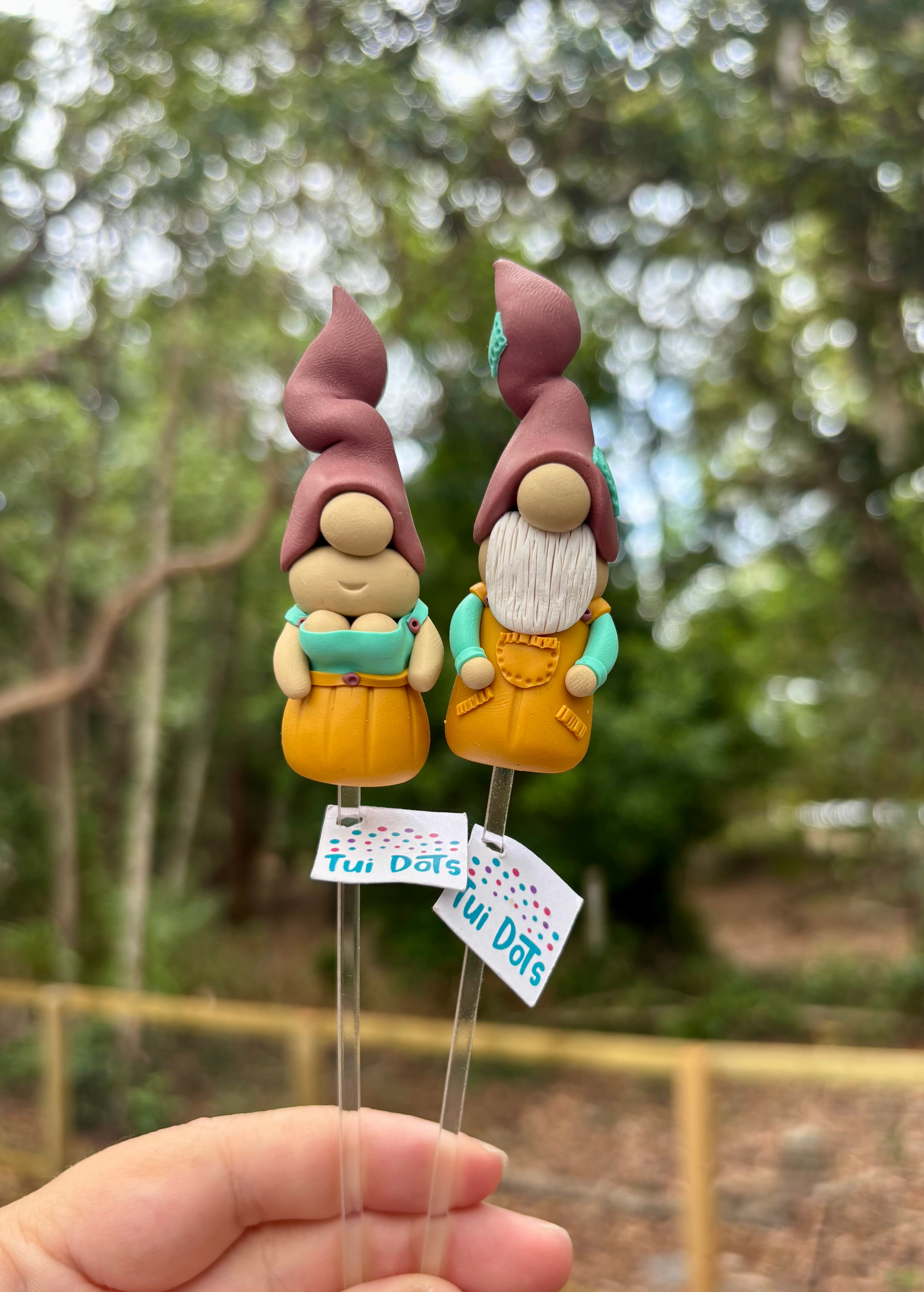 Tiny Gnome pair - Lucas & Lilah | Polymer clay gnomes