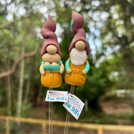 Tiny Gnome pair - Lucas & Lilah | Polymer clay gnomes