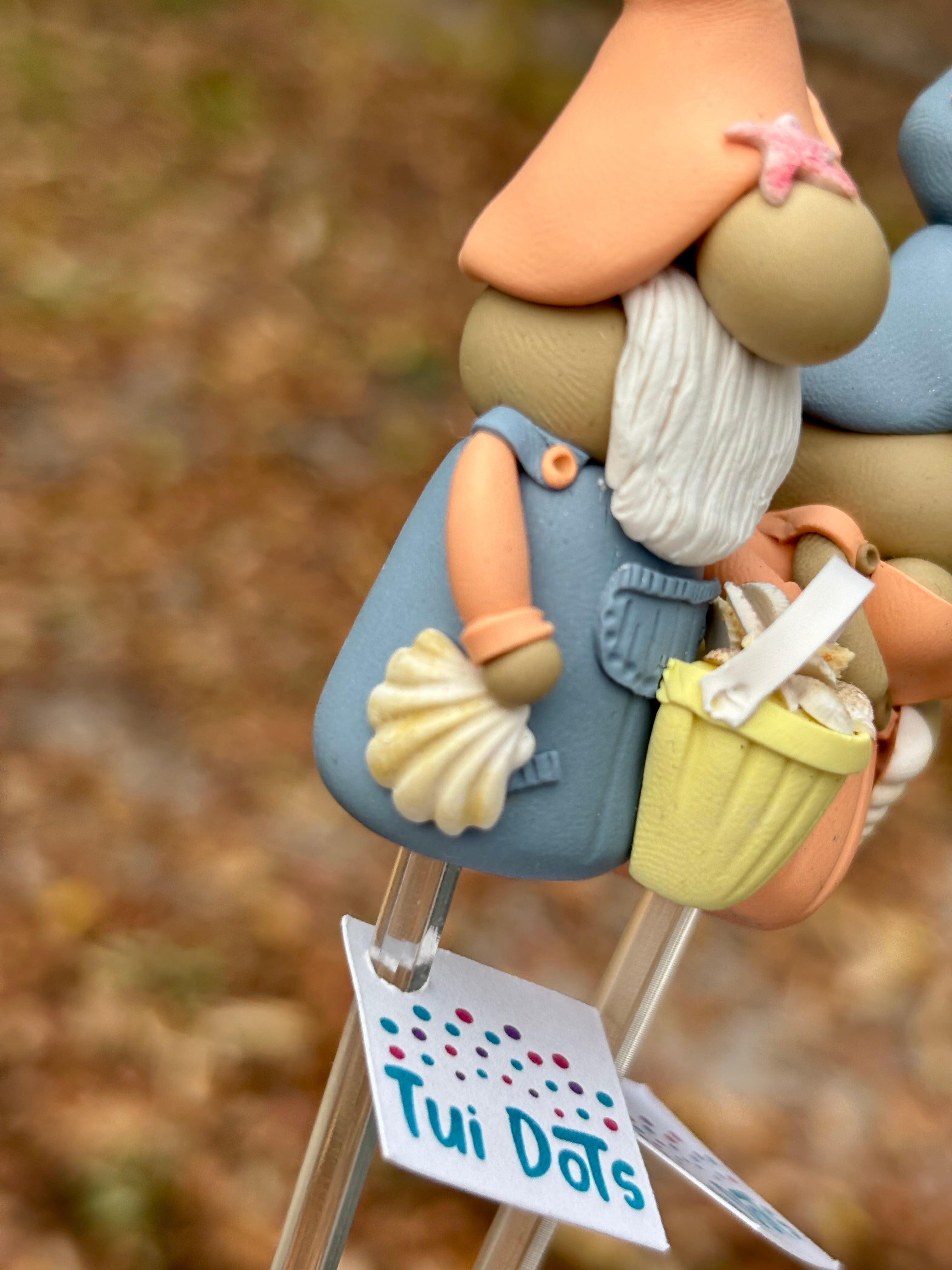 Tiny Gnome pair - Beach babes | Polymer clay gnomes