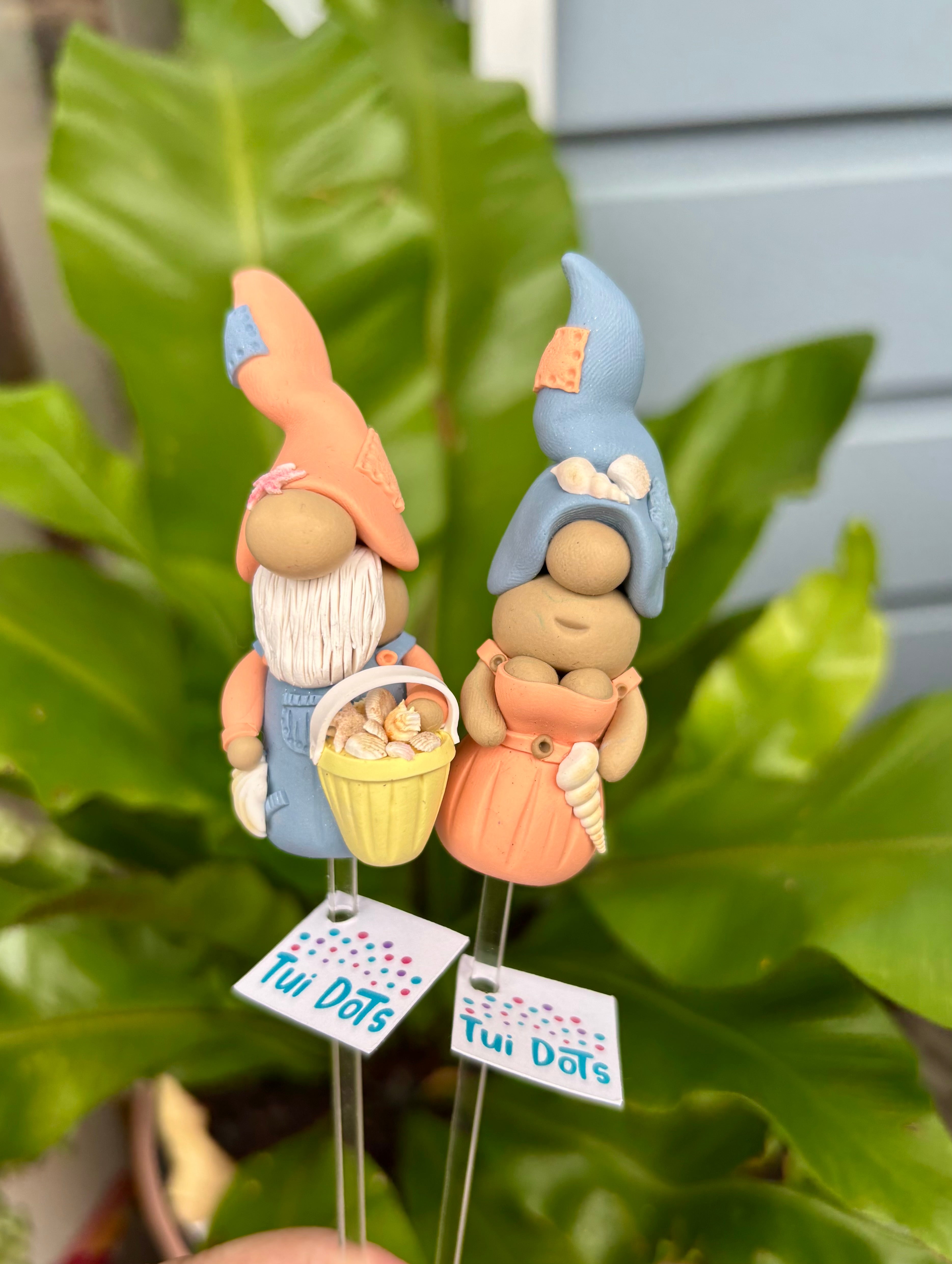 Tiny Gnome pair - Beach babes | Polymer clay gnomes