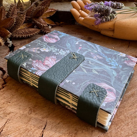 A6 Concertina Spine Journal Green