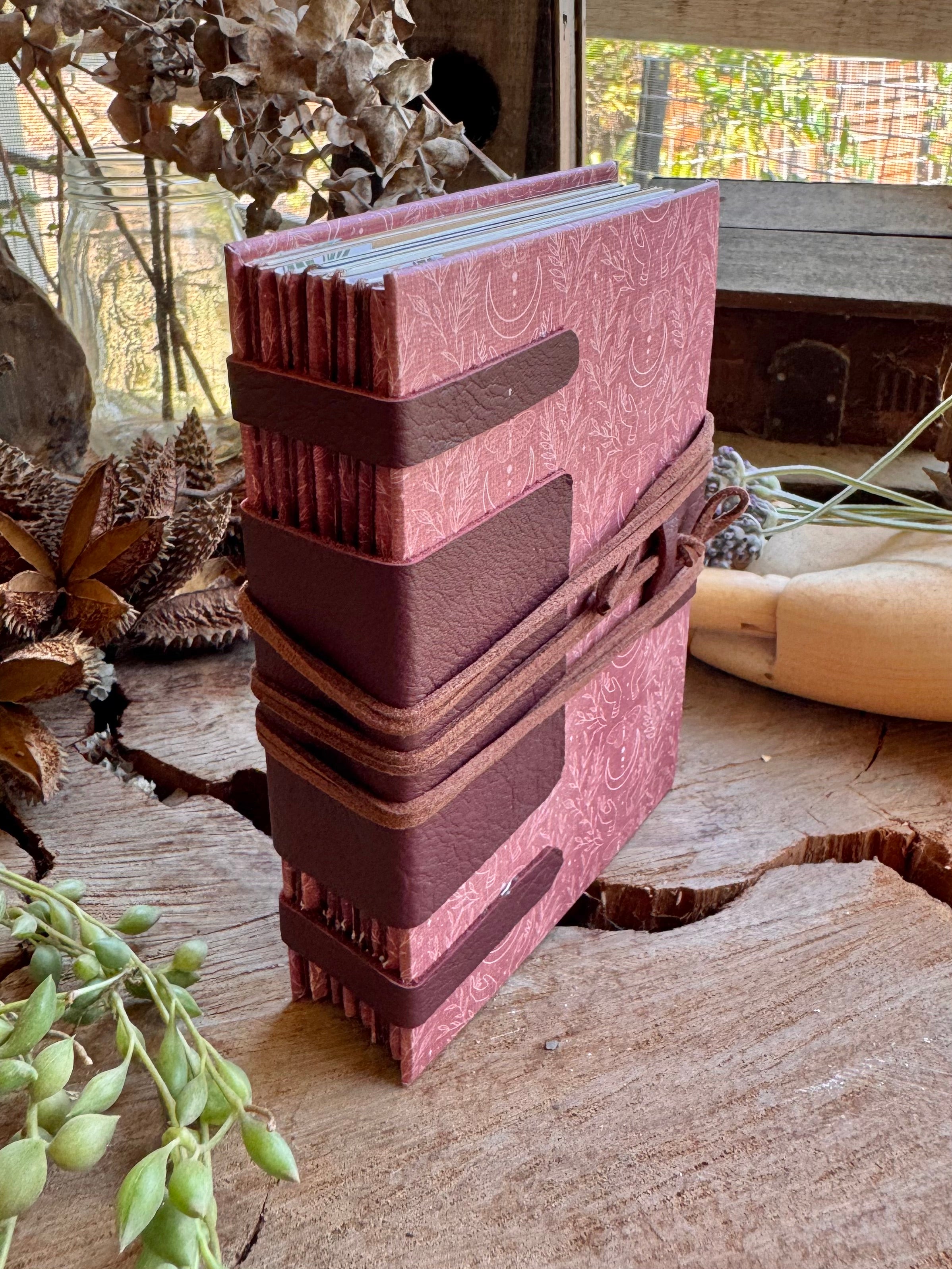 A6 Concertina Spine Journal Burgundy