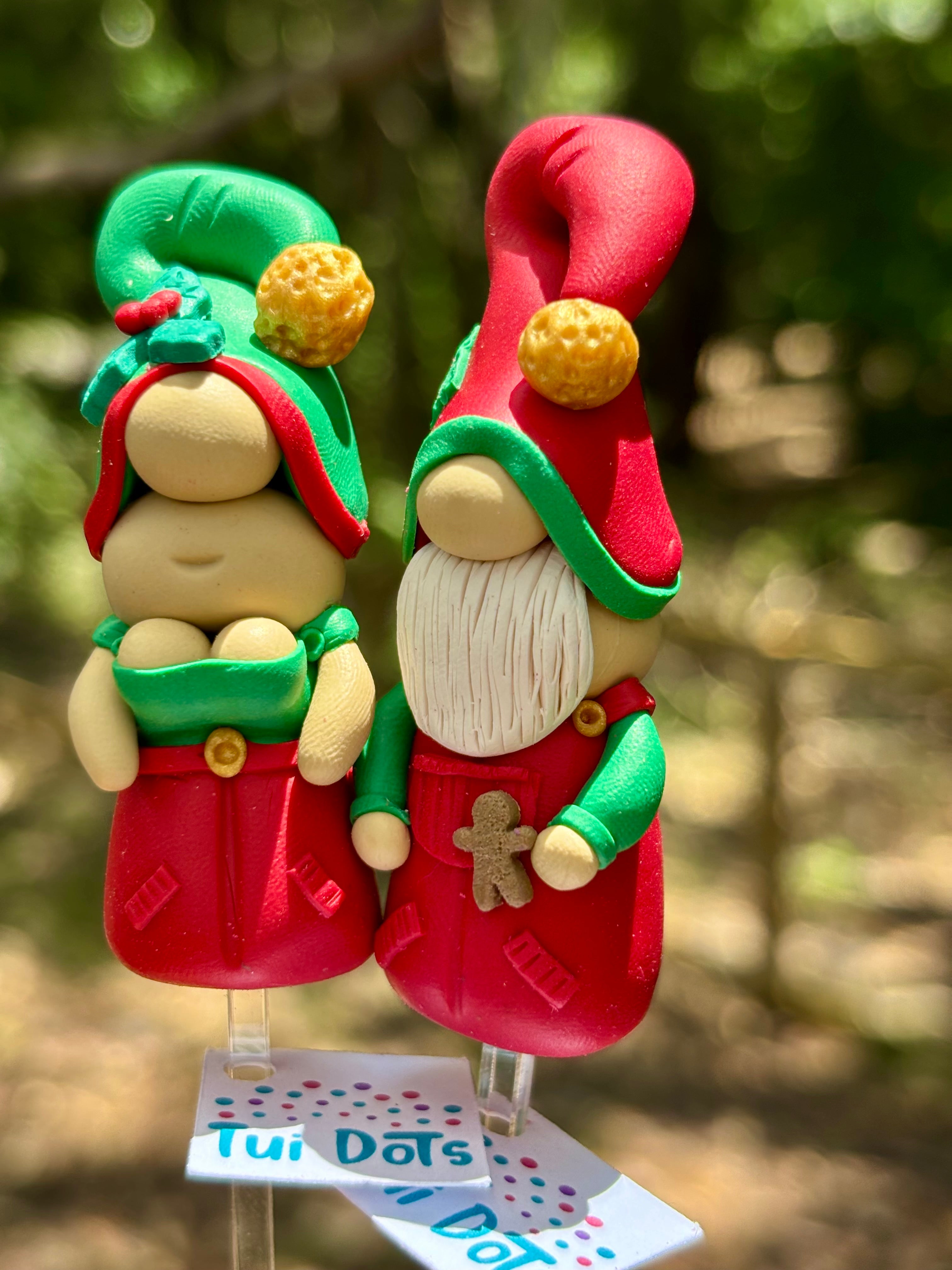 Christmas Tiny Gnomes - Elves | Polymer clay gnome