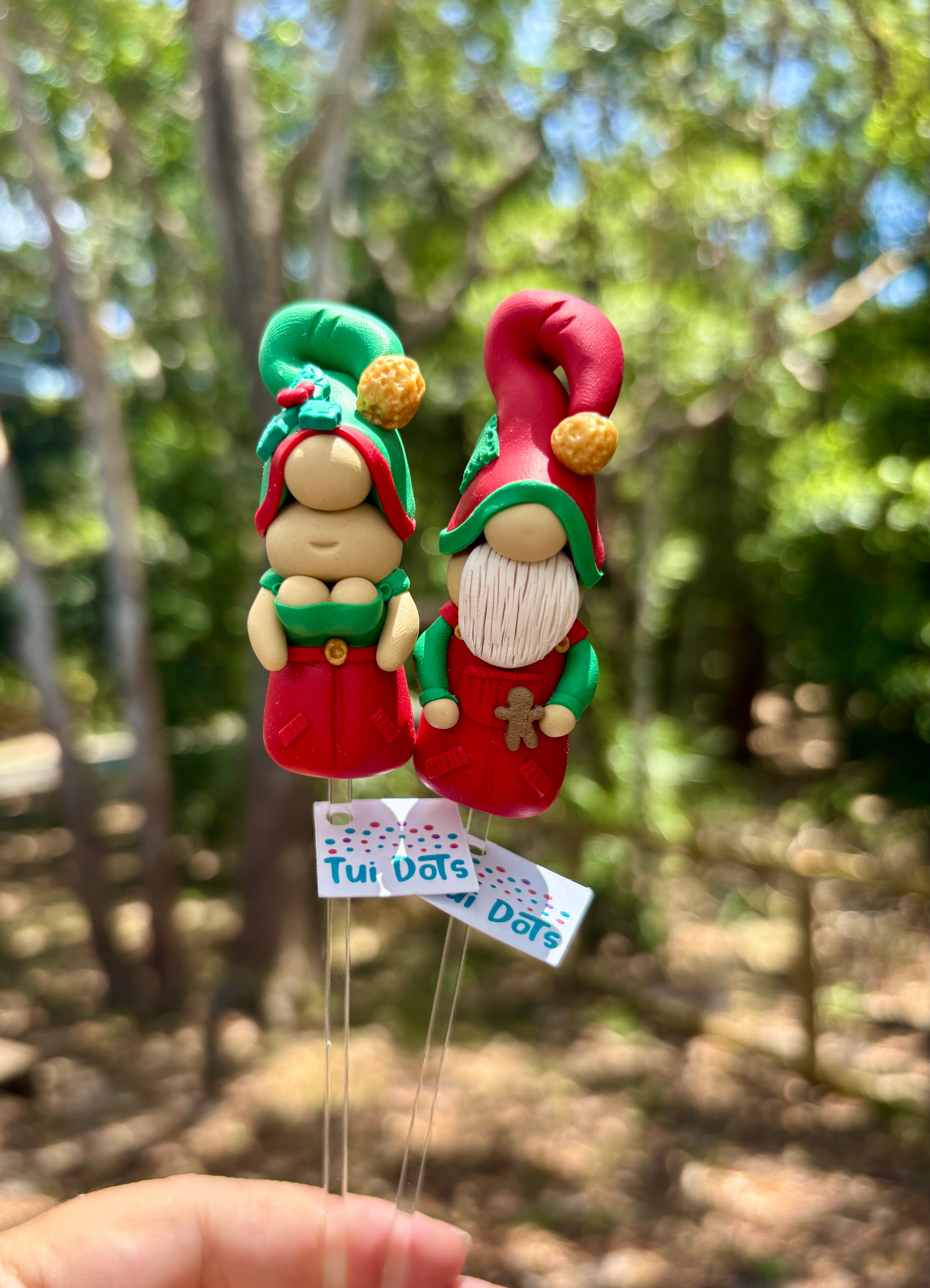 Christmas Tiny Gnomes - Elves | Polymer clay gnome