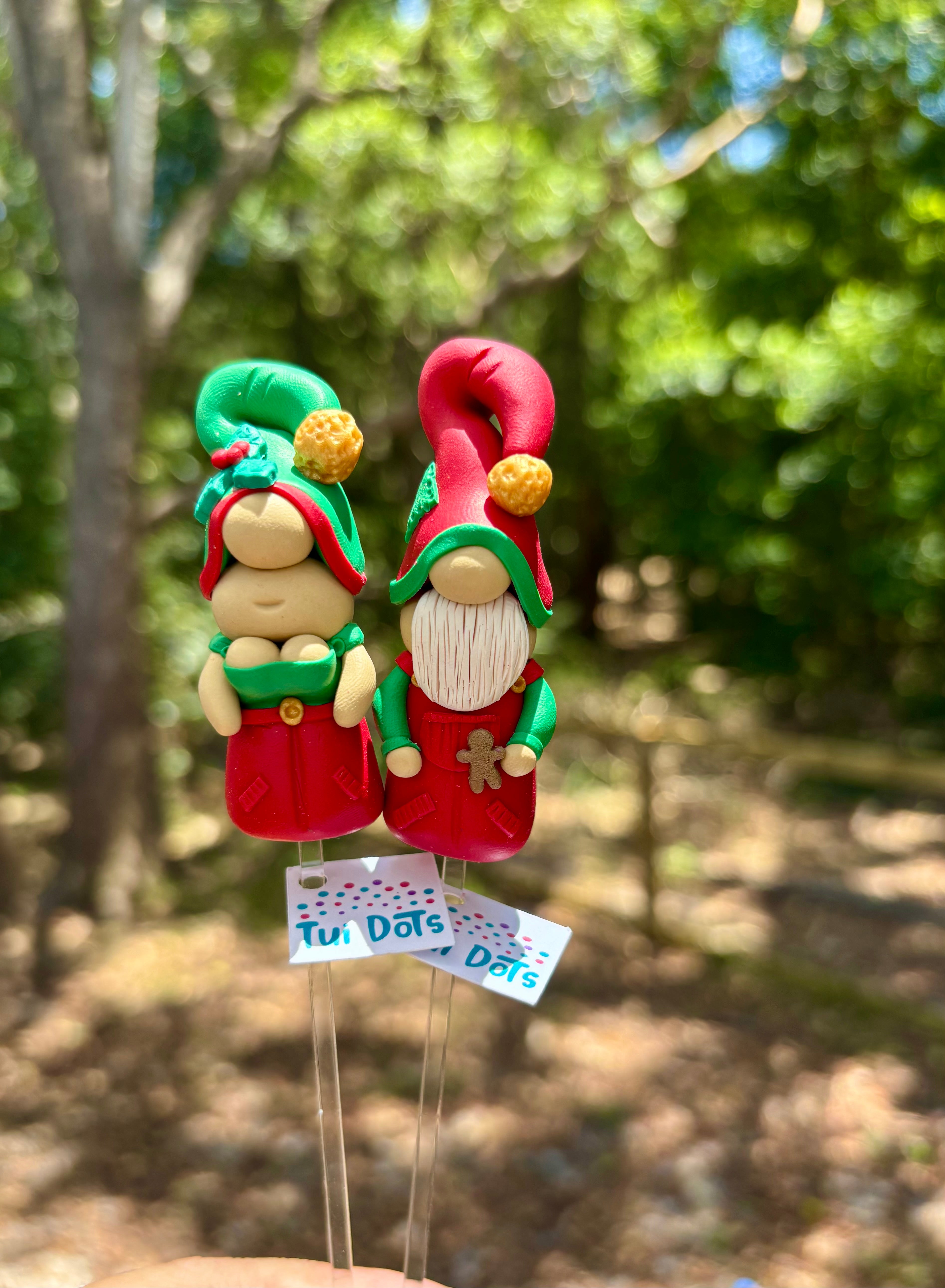 Christmas Tiny Gnomes - Elves | Polymer clay gnome
