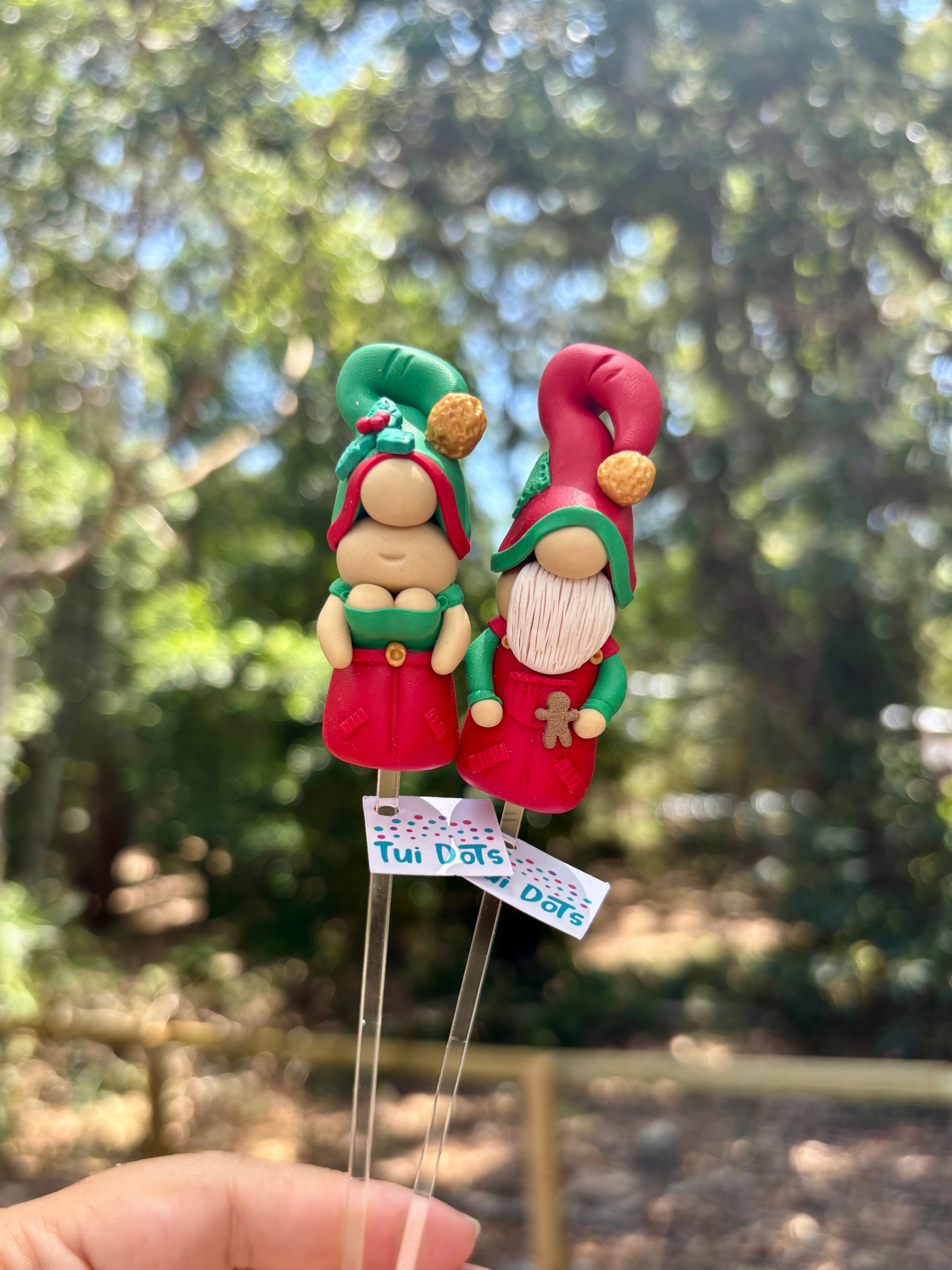 Christmas Tiny Gnomes - Elves | Polymer clay gnome