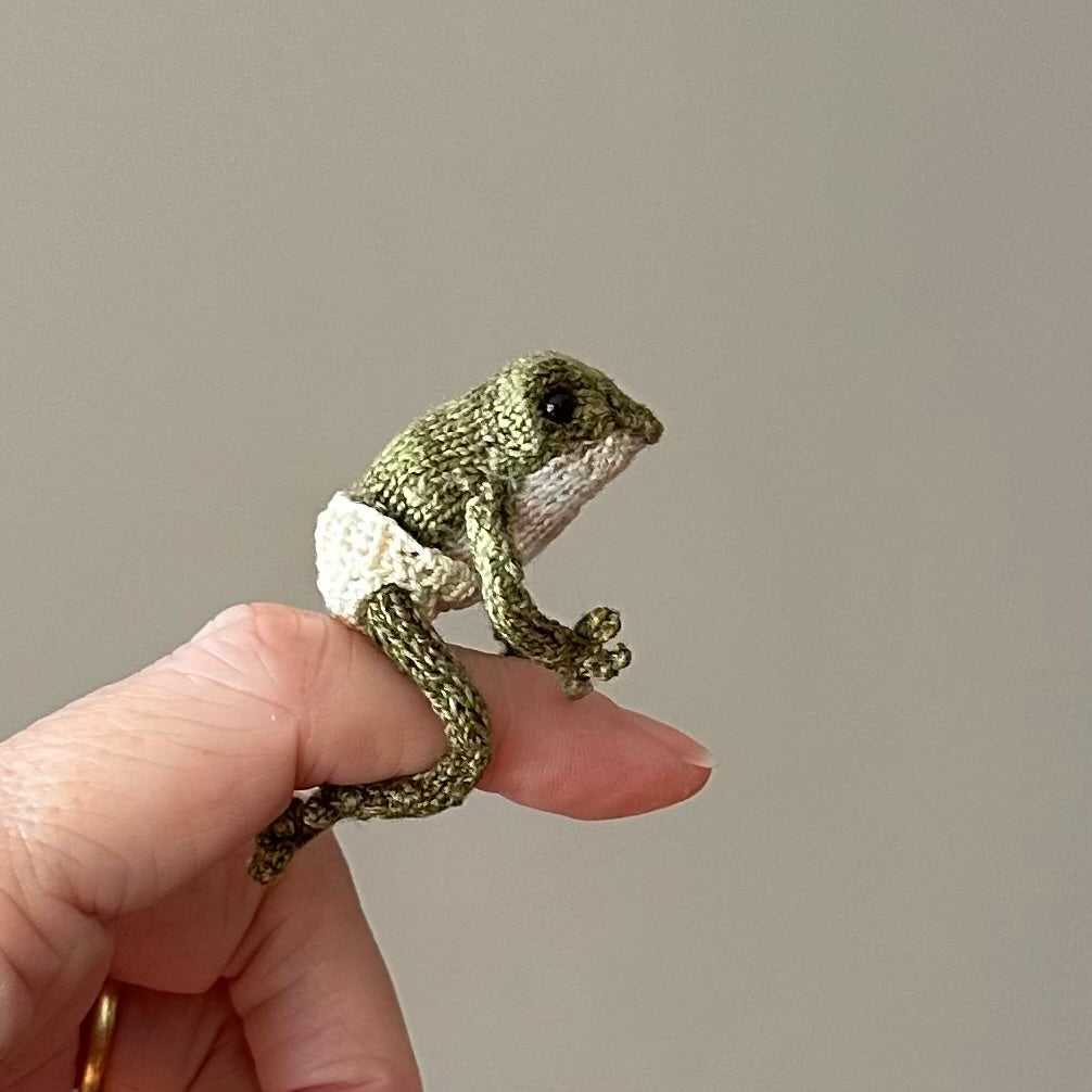 Handmade Poseable Little Froglet Figurine Collectible Gift