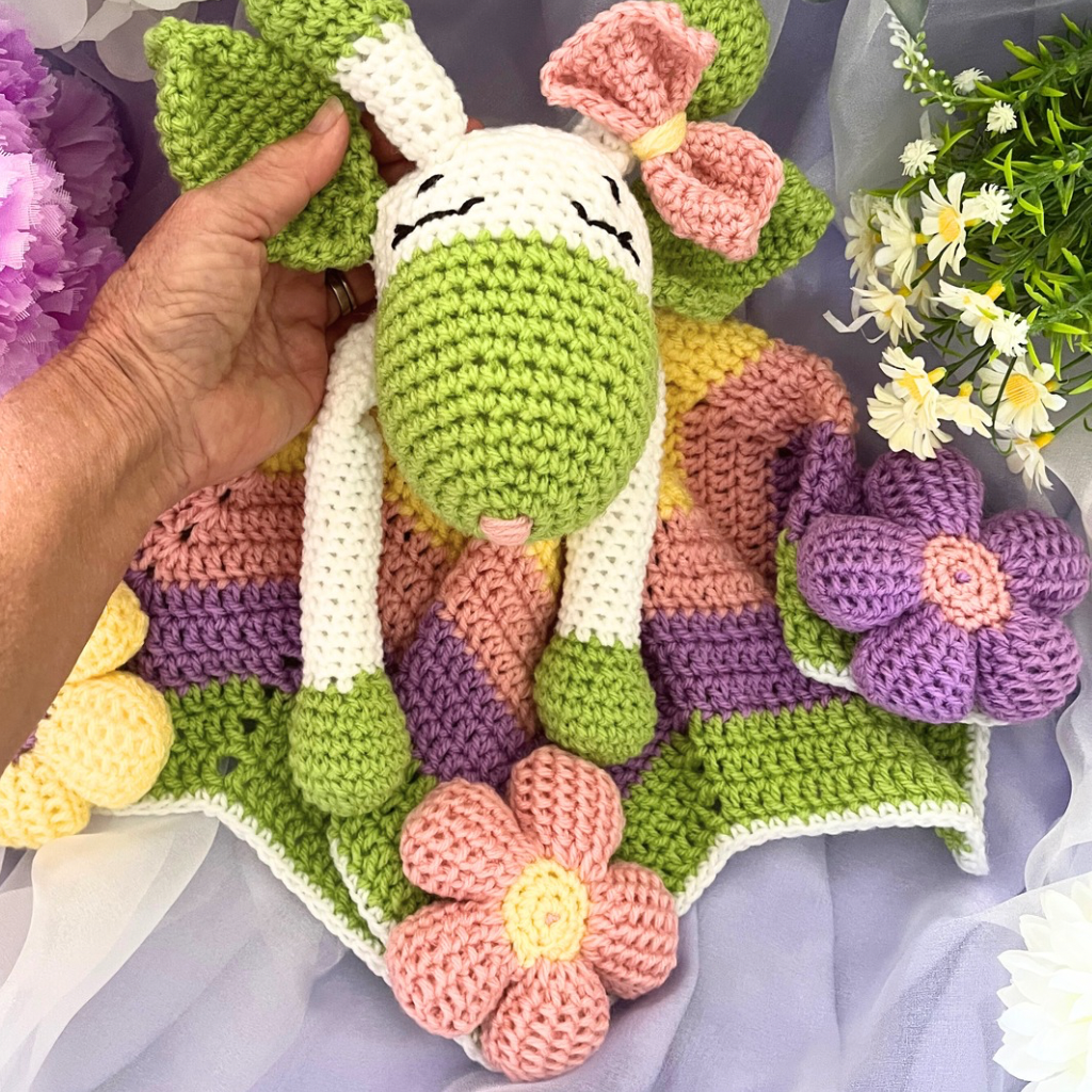 Giraffe Baby Snuggle Blanket - Handmade Crochet Lovey Blanket