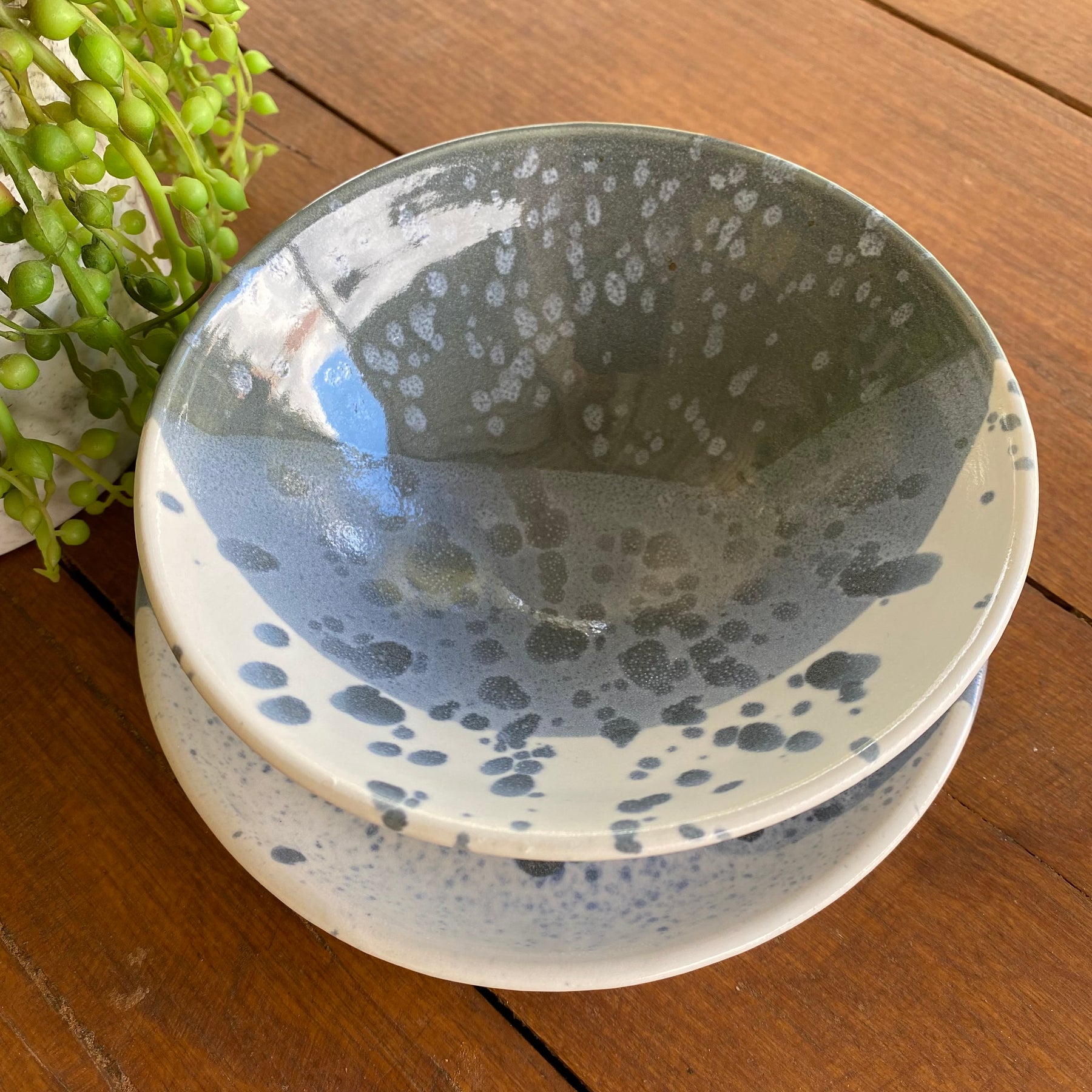 Handmade Ceramic Soup Cup and Plate Set/ Handmade Pottery