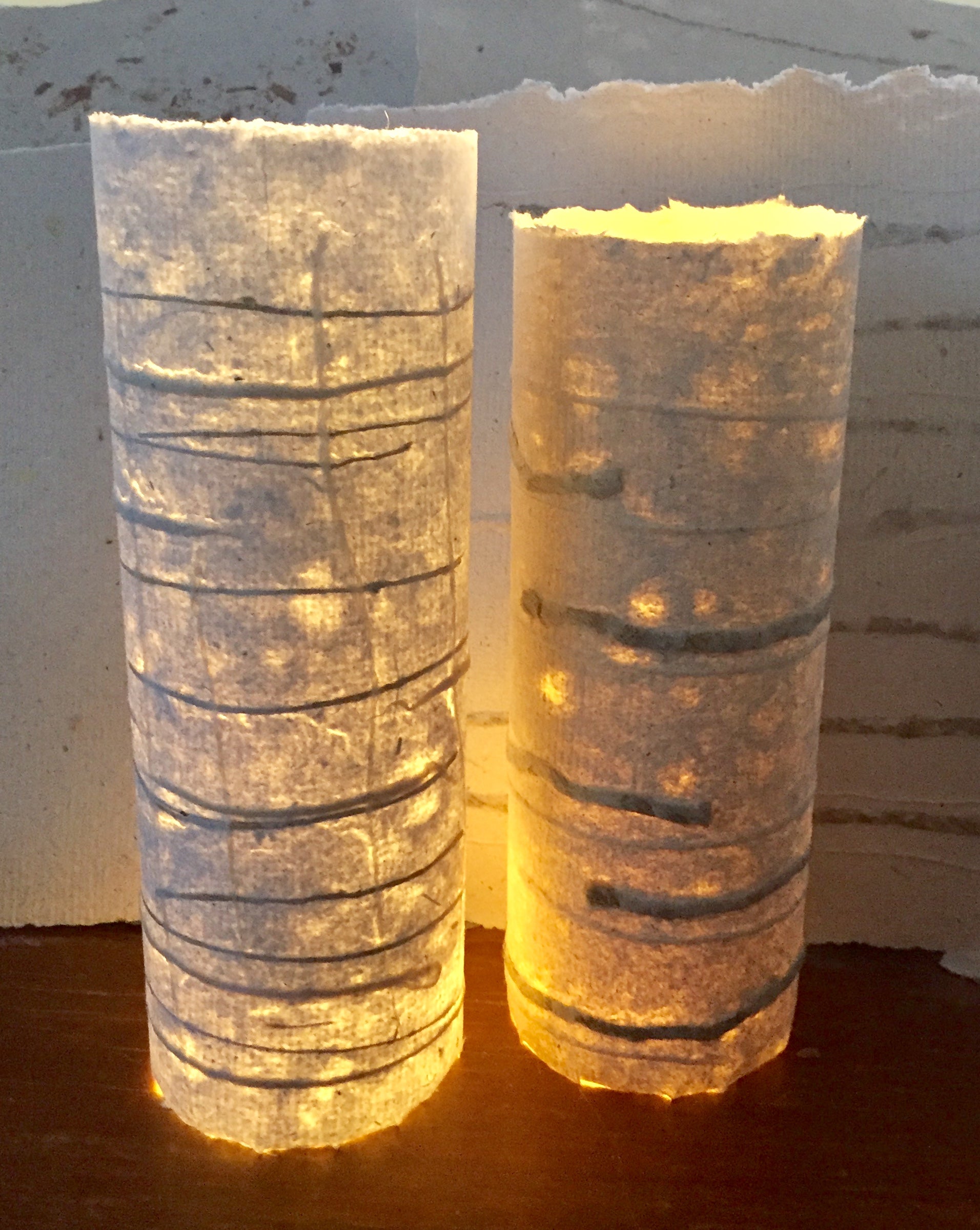 Handmade Paper Glass Light - Christmas Gift includes 1m fairy lights inside!