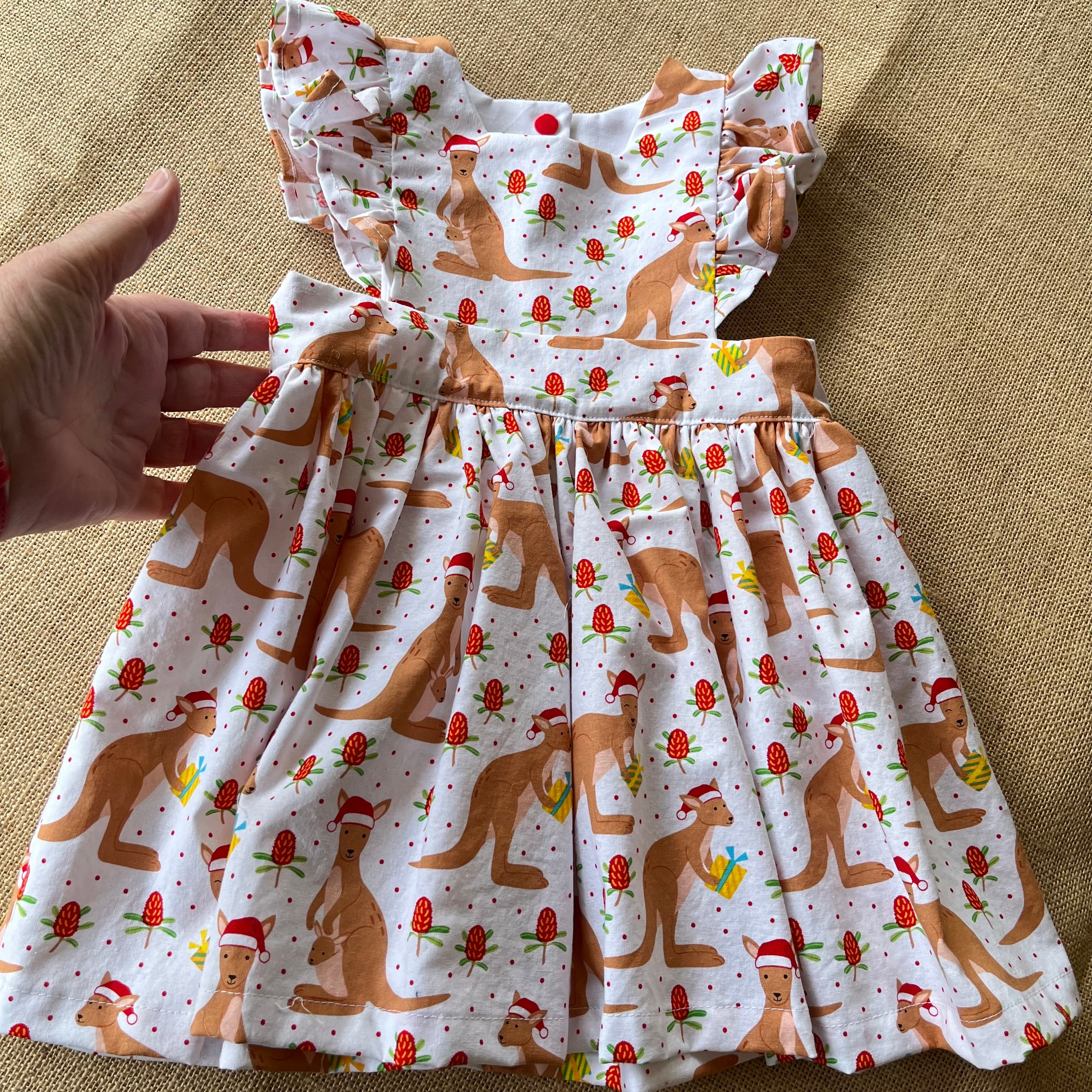 Pinafore Dress | Handmade Toddler Girls Outfit | Australiana pattern