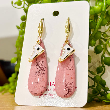Pink Celestial Sneakers Earrings – Retro Whimsy Edition
