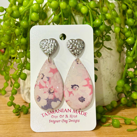Vintage Floral Teardrop Earrings