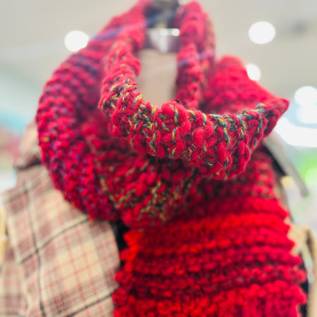 gorgoeus red multi thread scarf