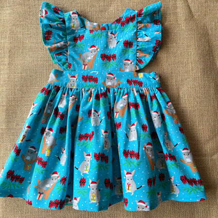 Christmas Pinafore Dress | Handmade Toddler Girls Outfit Bilby