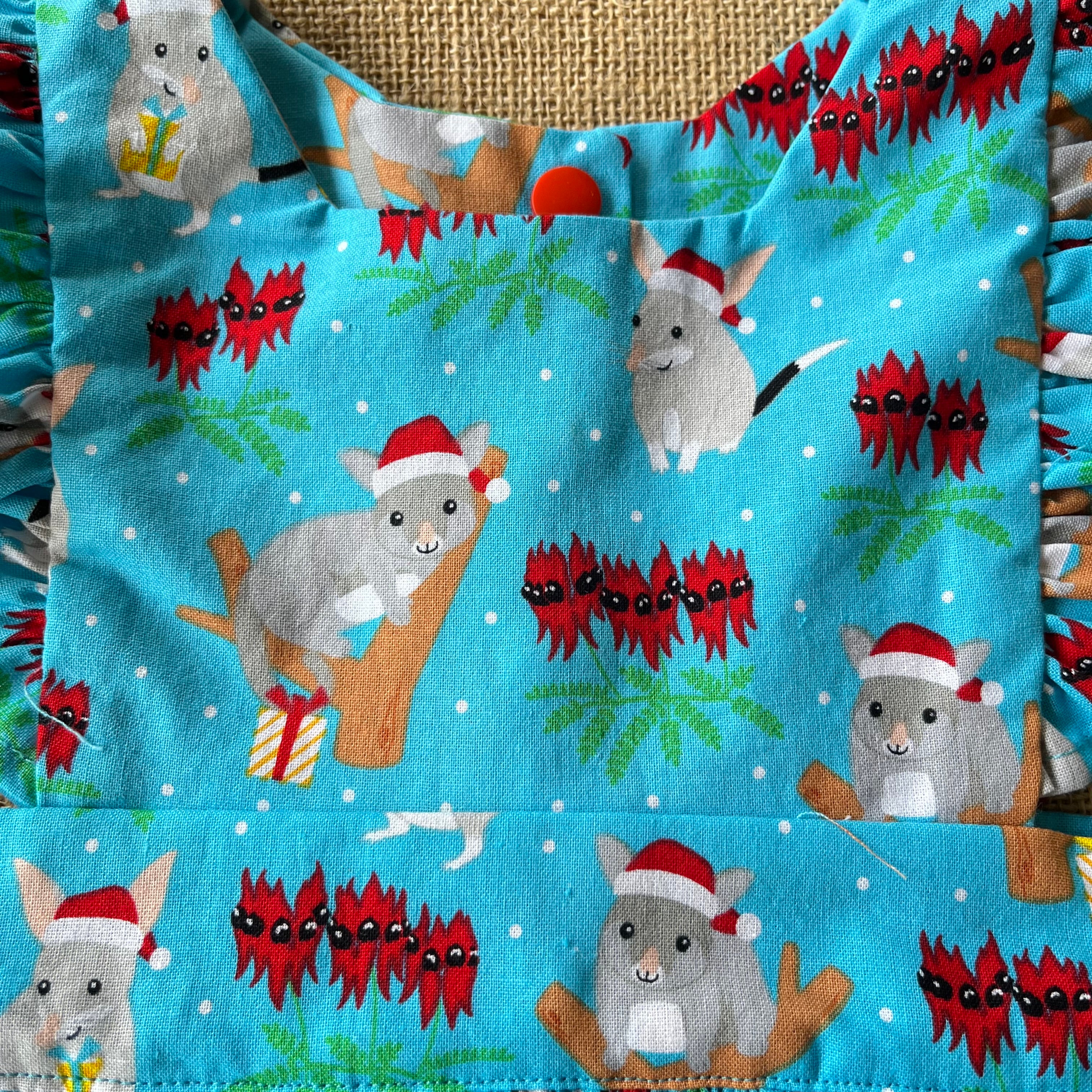 Christmas Pinafore Dress | Handmade Toddler Girls Outfit Bilby