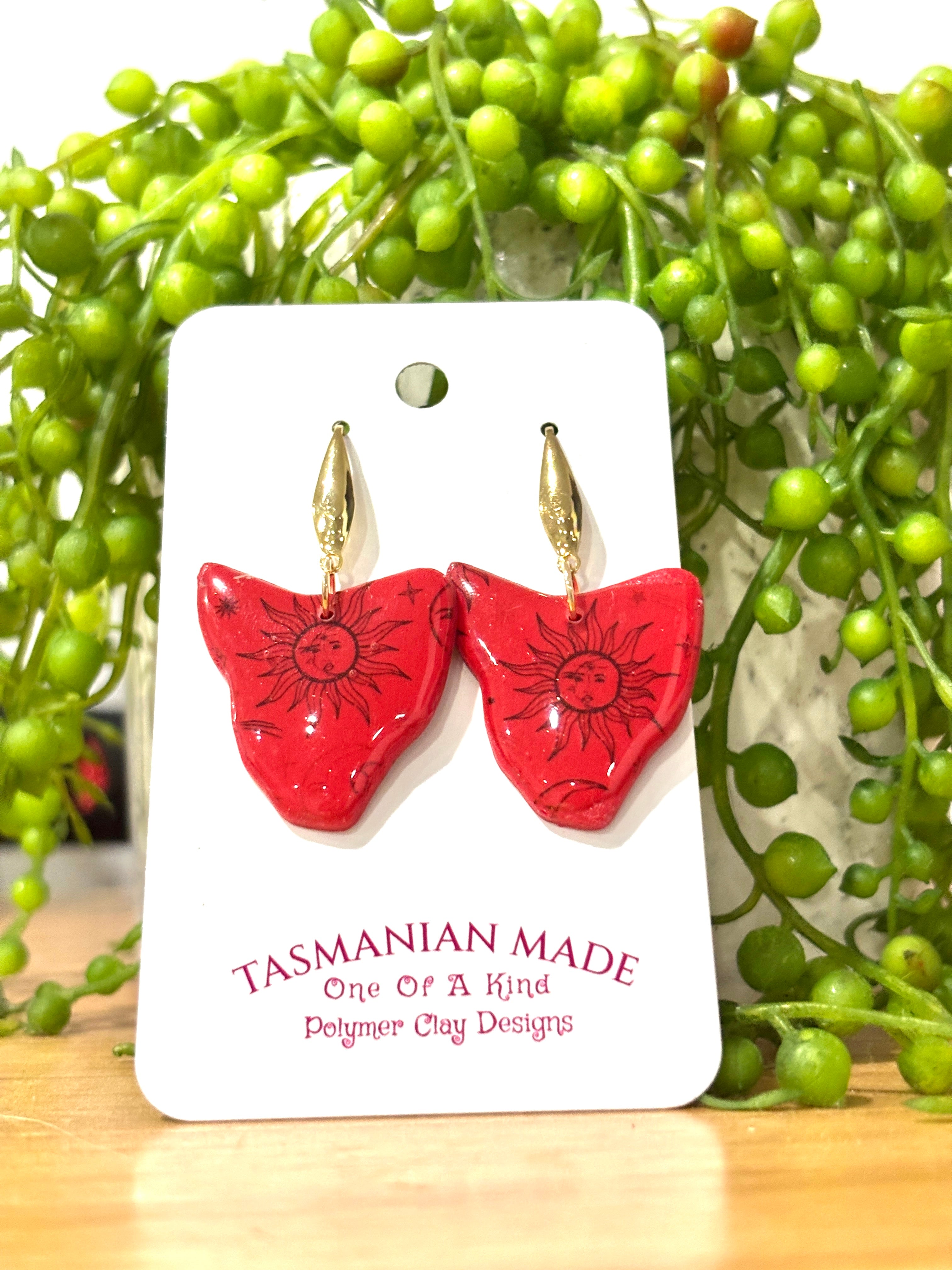 Tasmanian Sunburst Earrings – Bold Red Dark Mofo Edition
