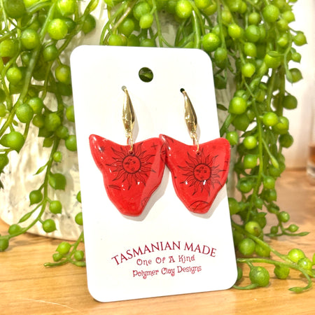 Tasmanian Sunburst Earrings – Bold Red Dark Mofo Edition
