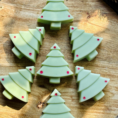 Christmas Tree Soap Bars - Festive-themed natural soap.
