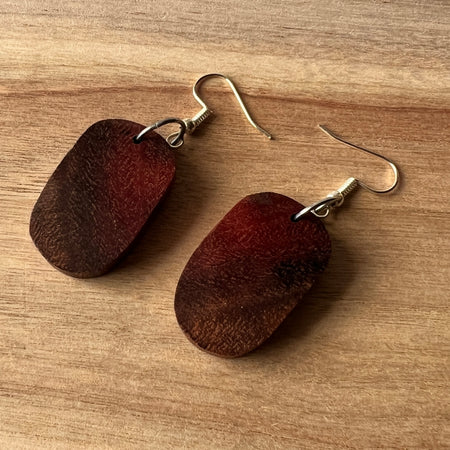 Unique Earrings Handmade from Recycled Timber