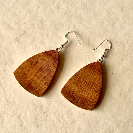 Unique Wooden Earrings in Silky Oak - Handmade from Recycled Timber
