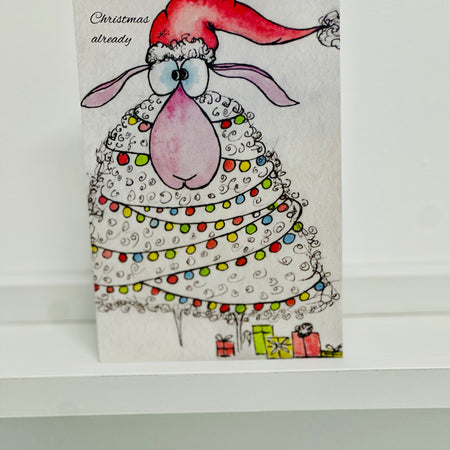 Christmas greeting cards. Hand drawn and painted in ink wash.