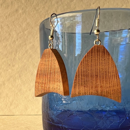 Unique Wooden Earrings in in Silky Oak - Handmade from Recycled Timber