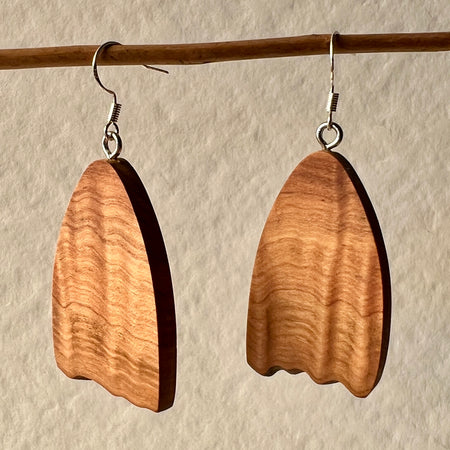 Unique Wooden Earrings - Handmade from Recycled Timber