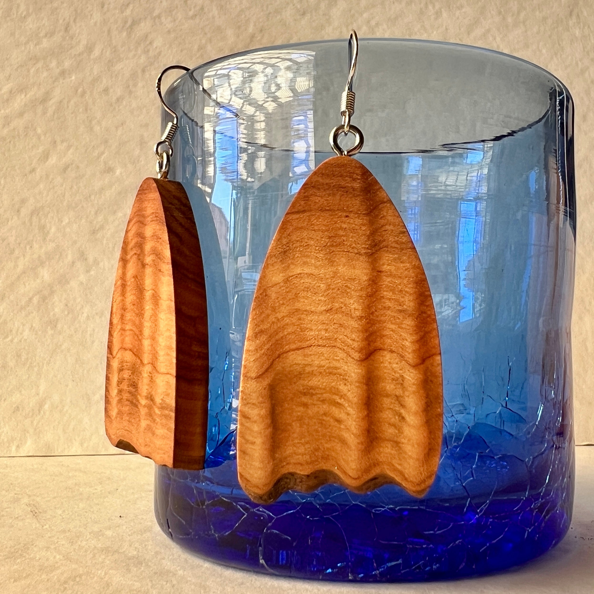 Unique Wooden Earrings - Handmade from Recycled Timber