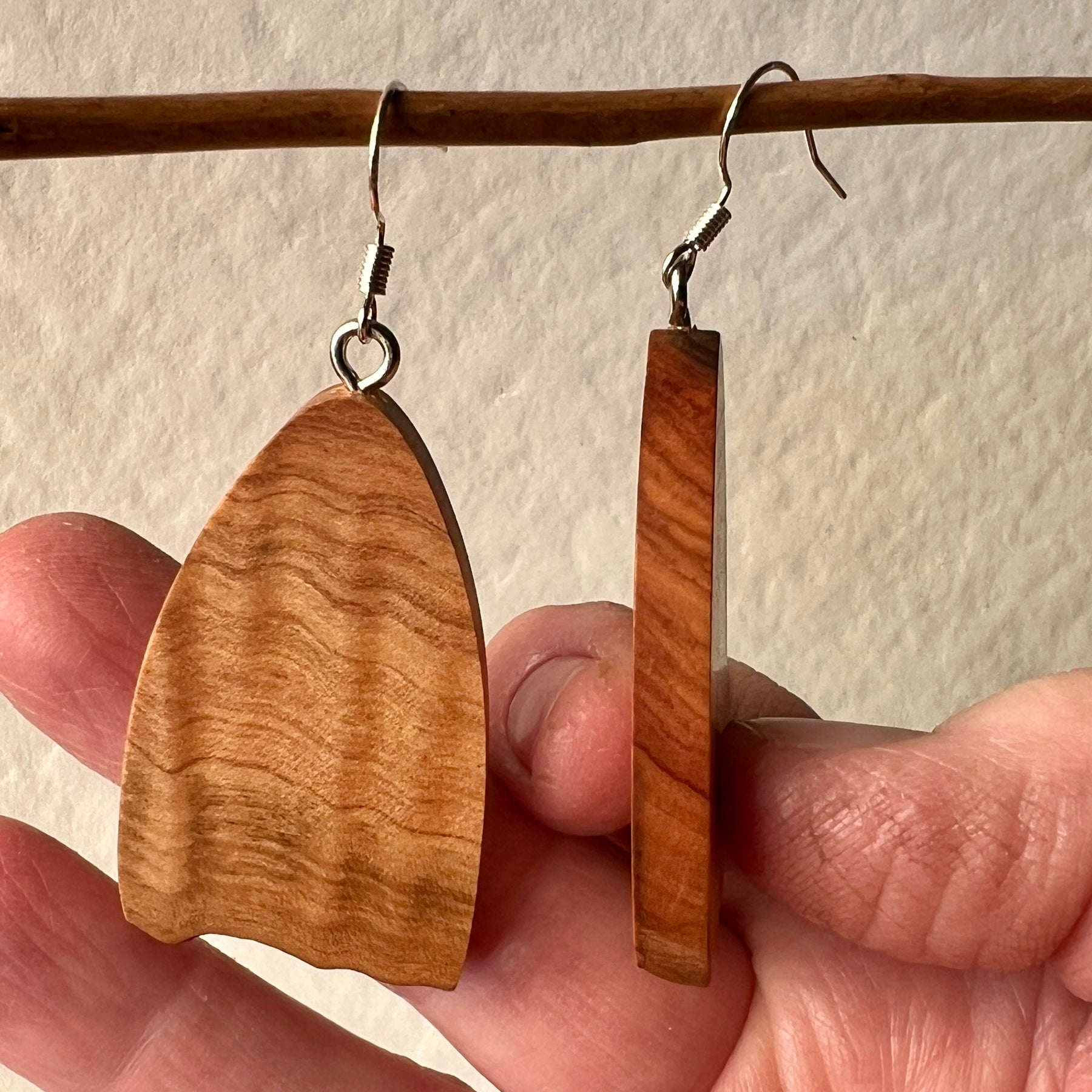 Unique Wooden Earrings - Handmade from Recycled Timber