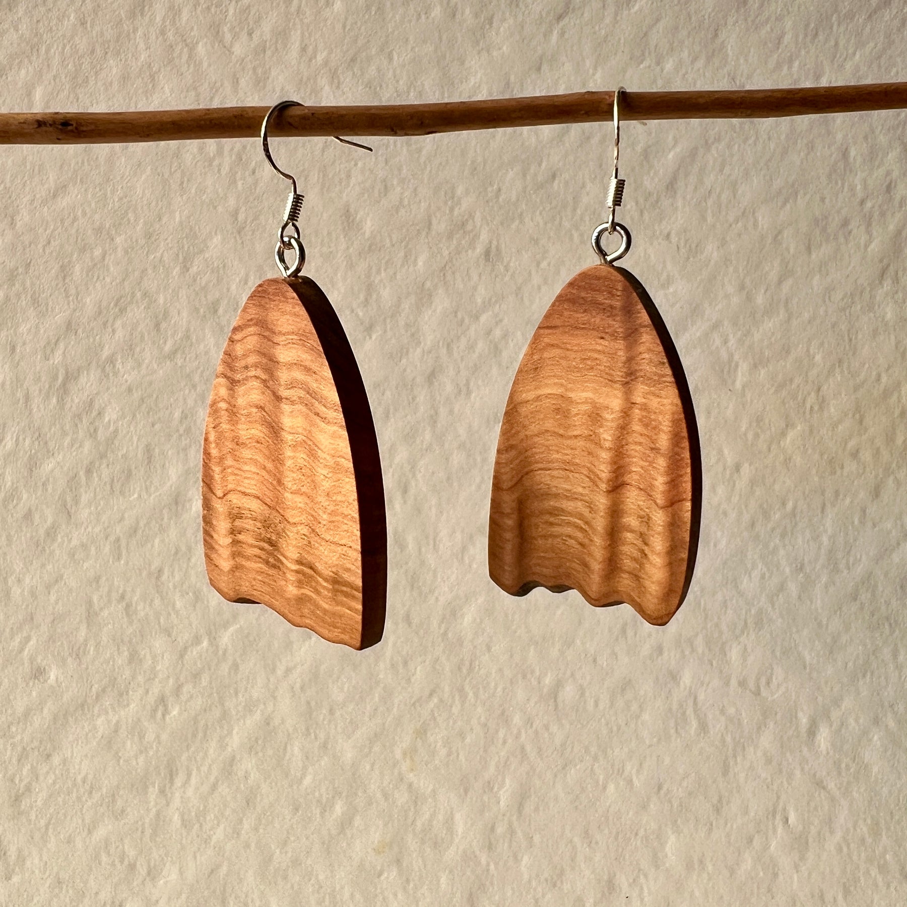 Unique Wooden Earrings - Handmade from Recycled Timber