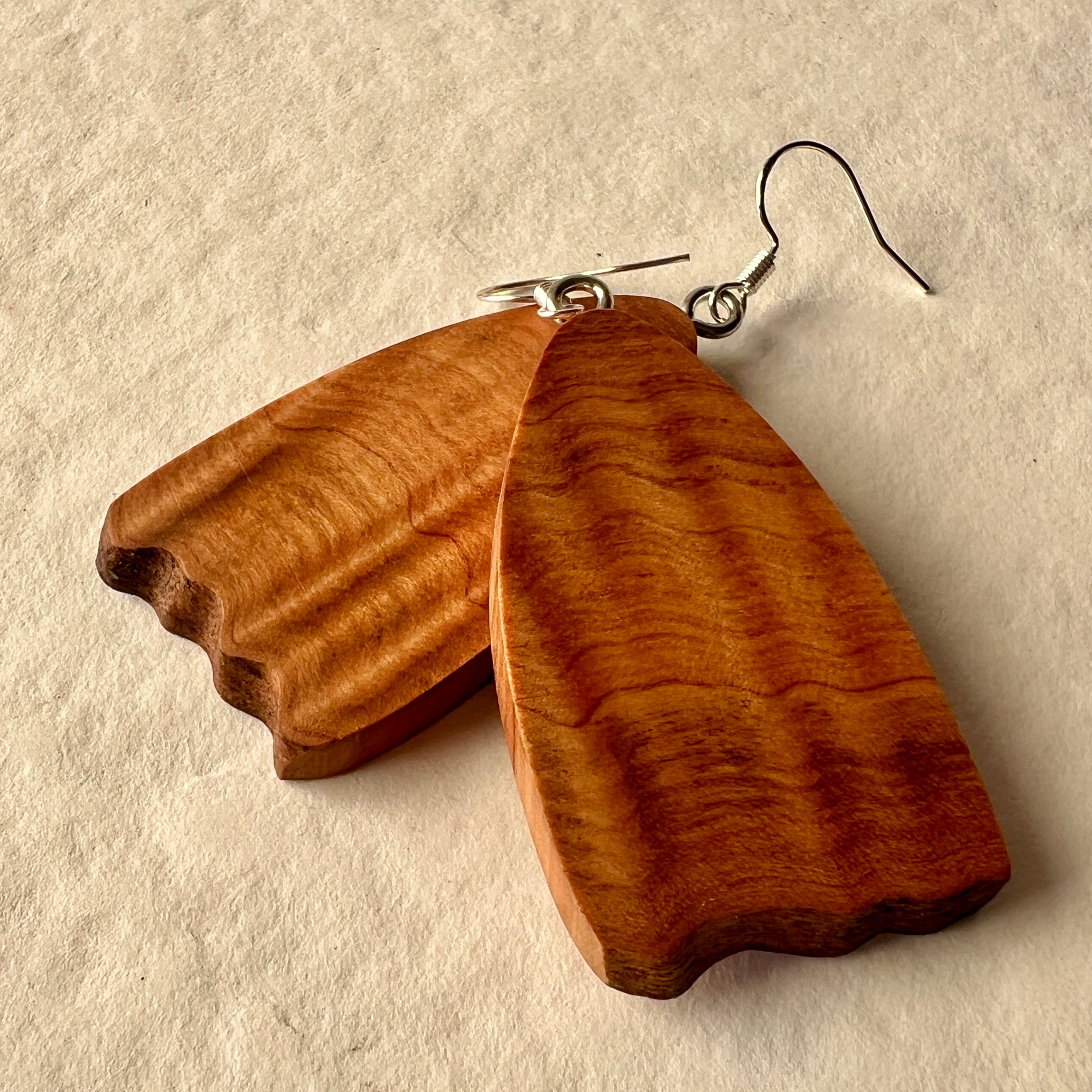 Unique Wooden Earrings - Handmade from Recycled Timber