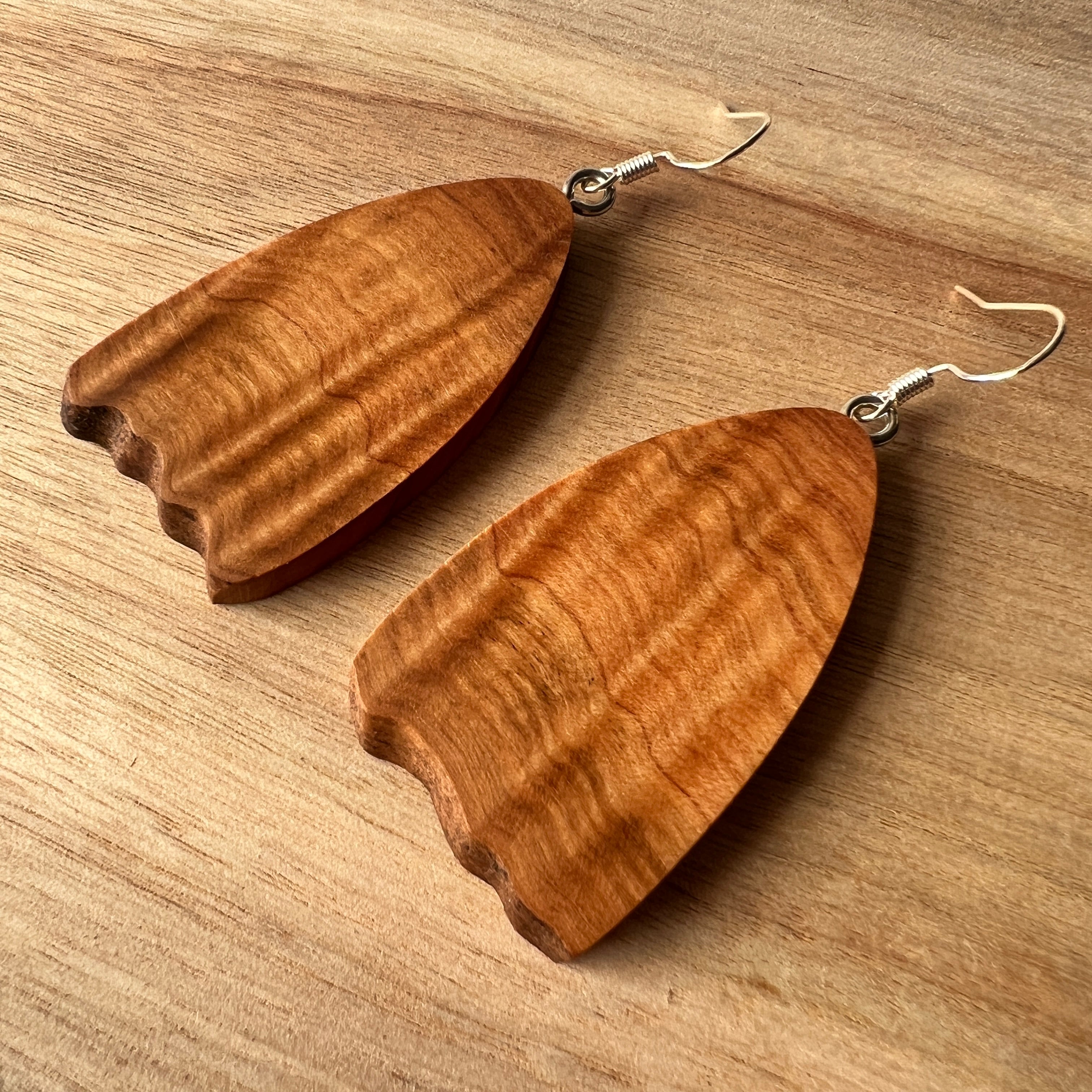 Unique Wooden Earrings - Handmade from Recycled Timber