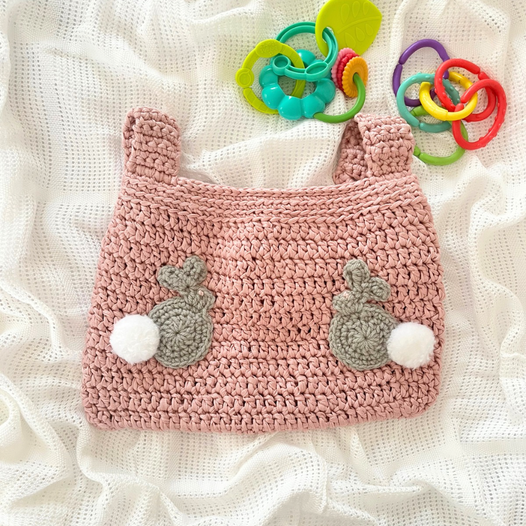 Handmade Crochet Nursery Organiser|Nursery Toy Storage Bag