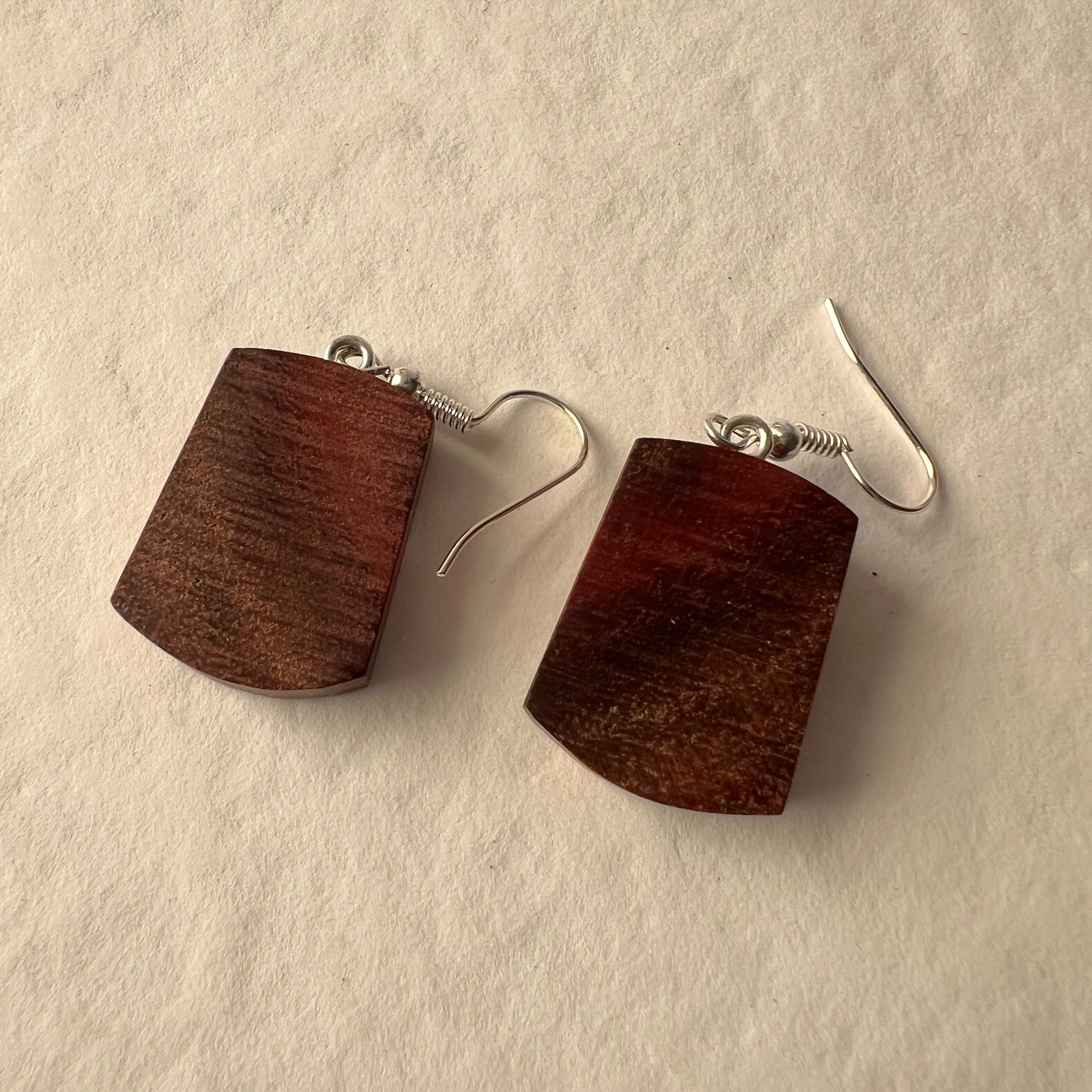 Unique Earrings Handmade from Recycled Timber