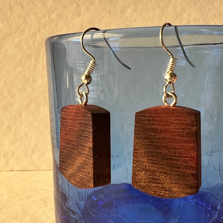 Unique Earrings Handmade from Recycled Timber