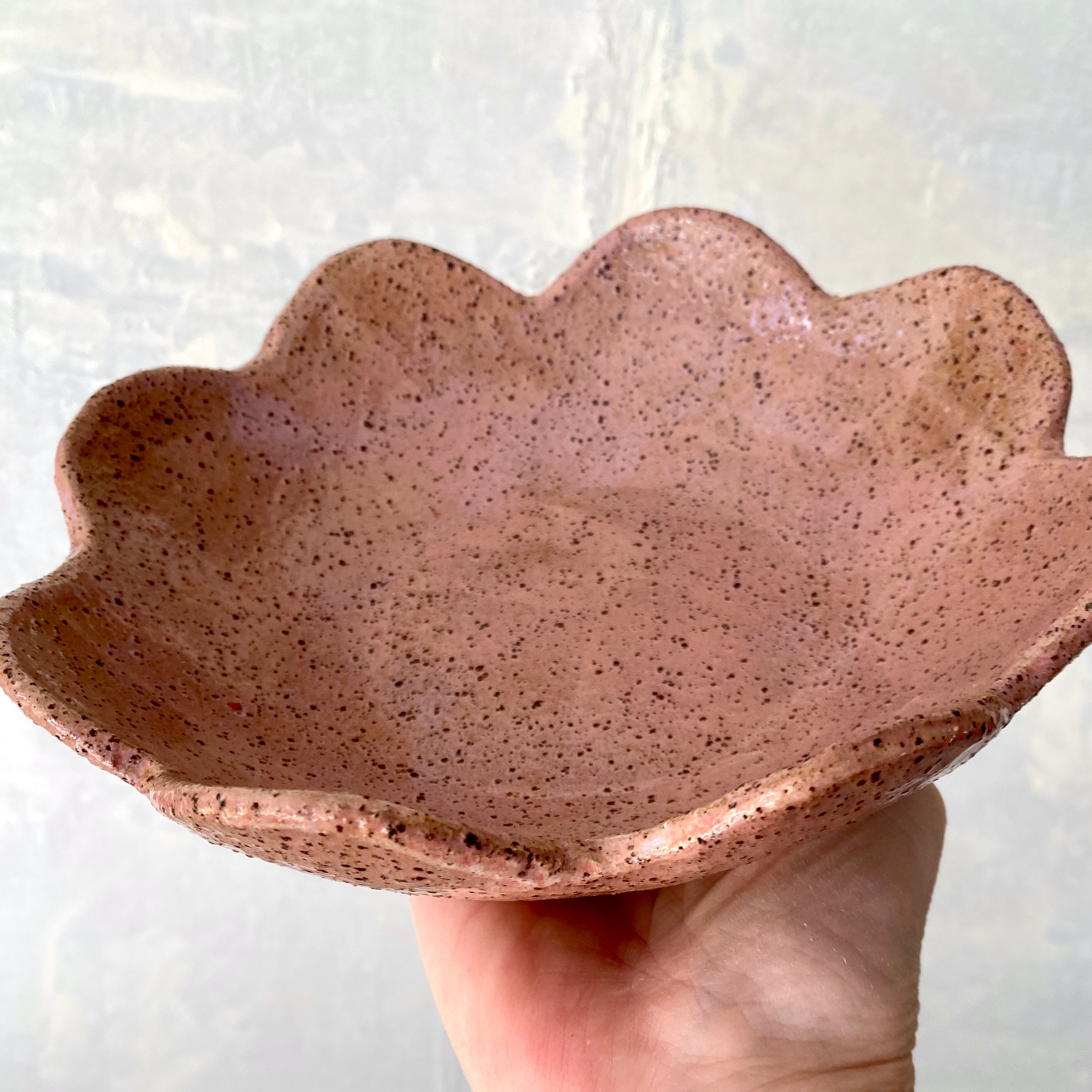 Pink Flower shaped ceramic bowl