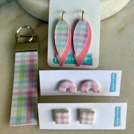 Polymer Clay & Faux Leather Gingham Girl Gift Pack